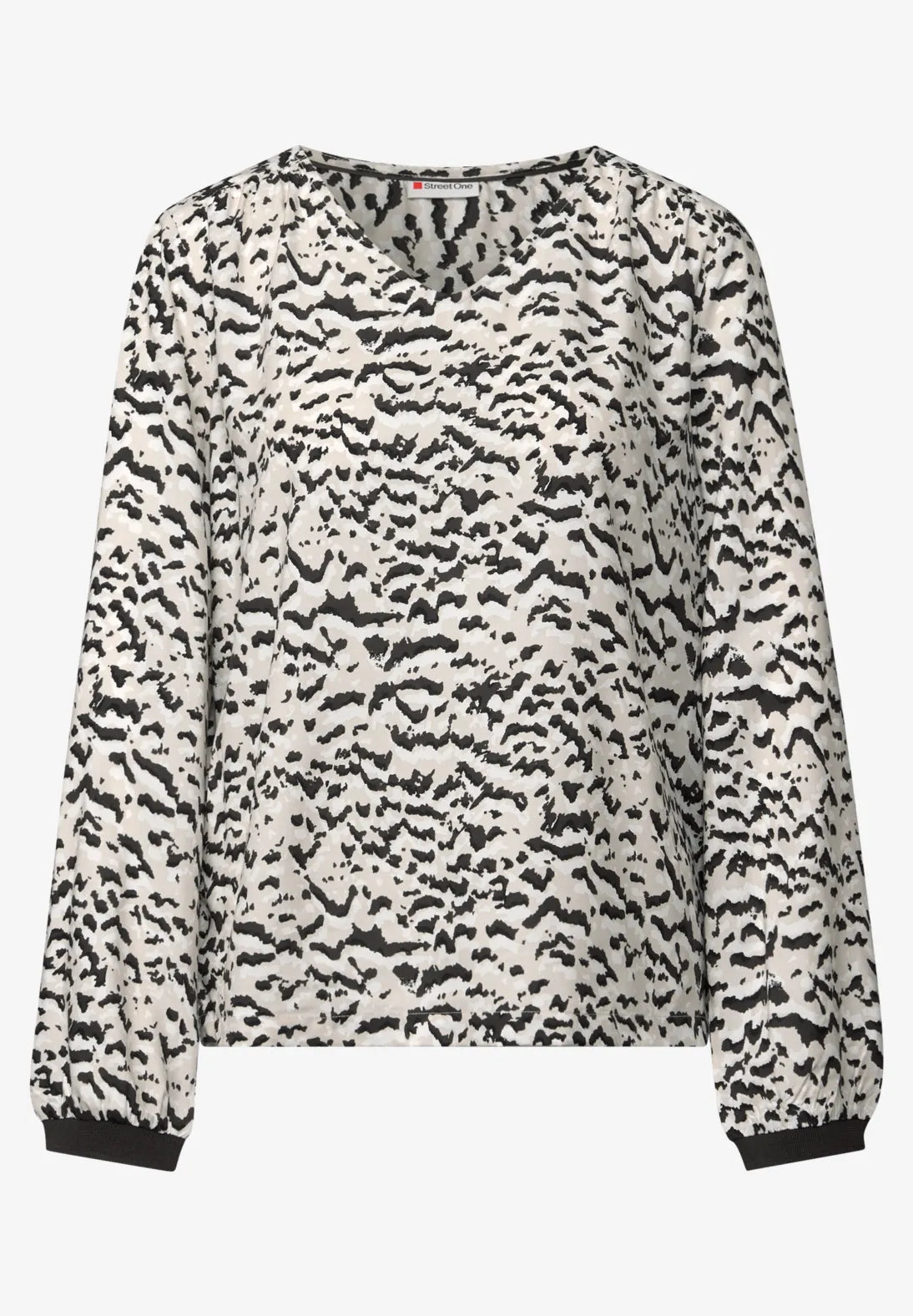 Street One Patterned Blouse In Morning beige