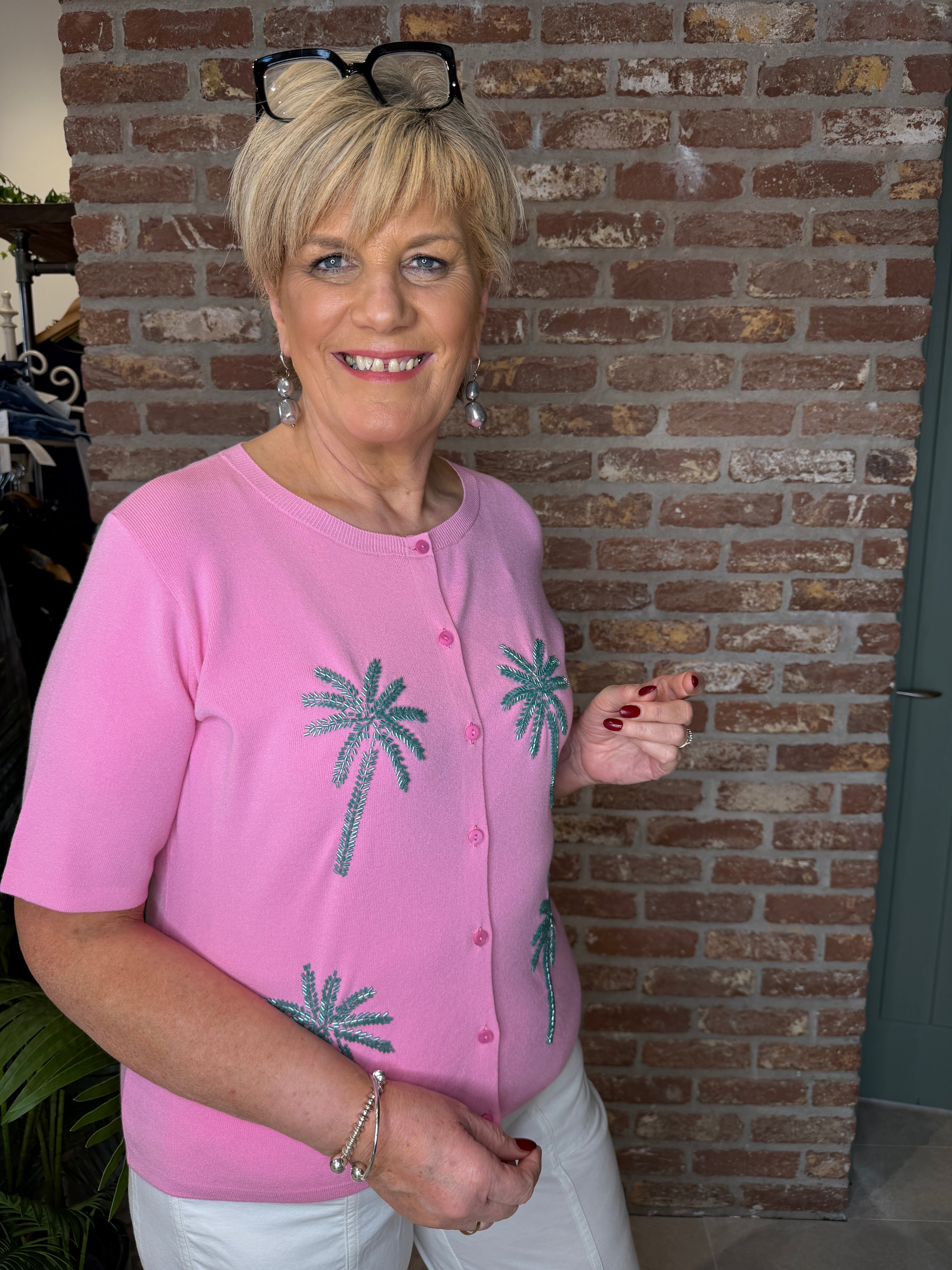 Milano Italy Cardigan In Orchid Print