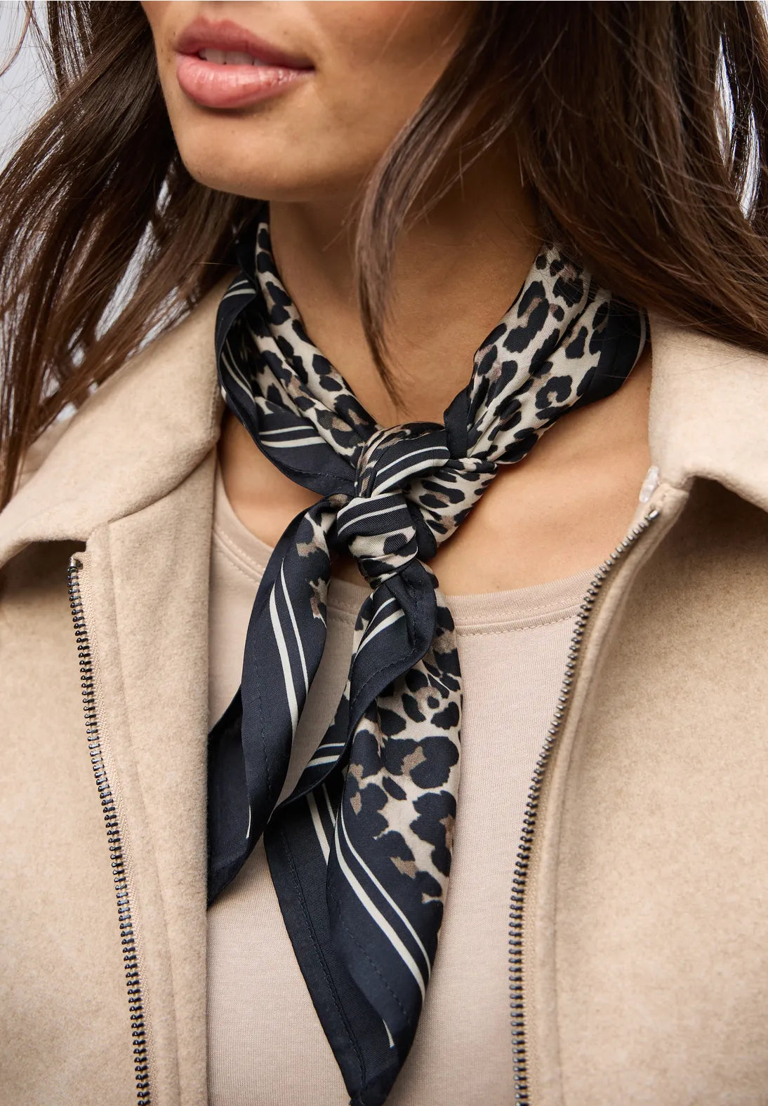 Street One Leo Satin Neck Scarf In Black