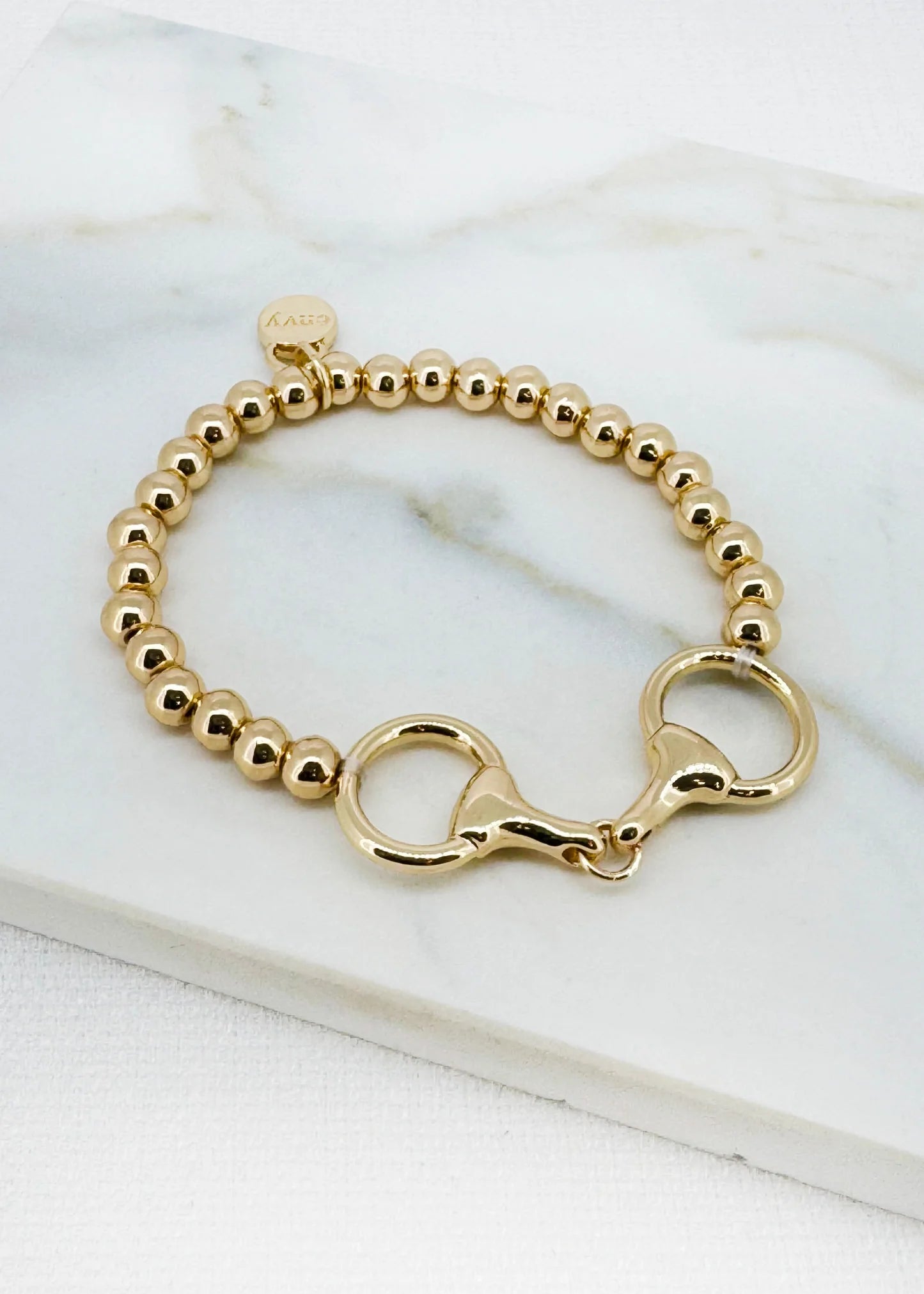 Envy Beaded Bracelet With Design in Gold