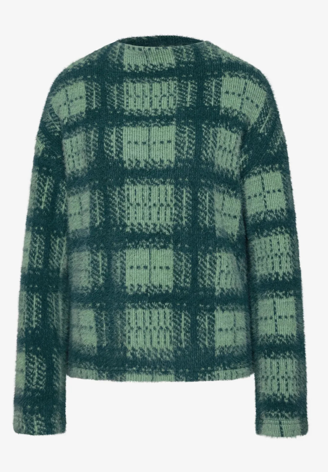 Fluffy sweatshirt in stormy green