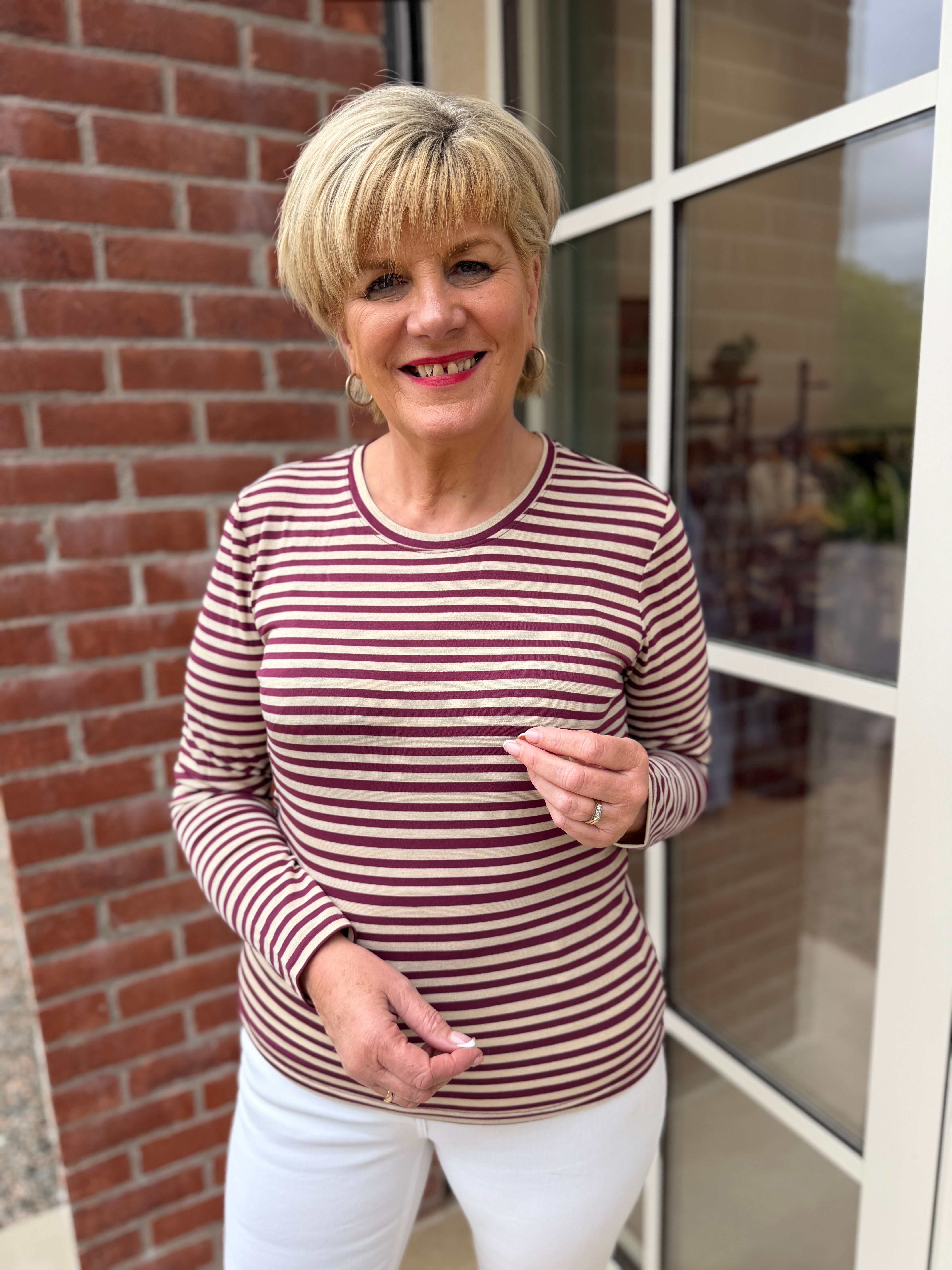 Nümph Nurixie Striped Top In Fig