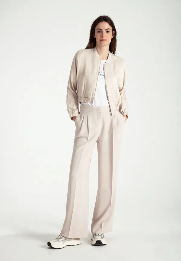 More & More Wide Leg Trousers In Powder Crème