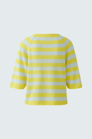 Oui Striped Pullover yellow multi