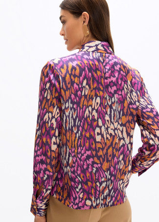 Animal print shirt in purple multi