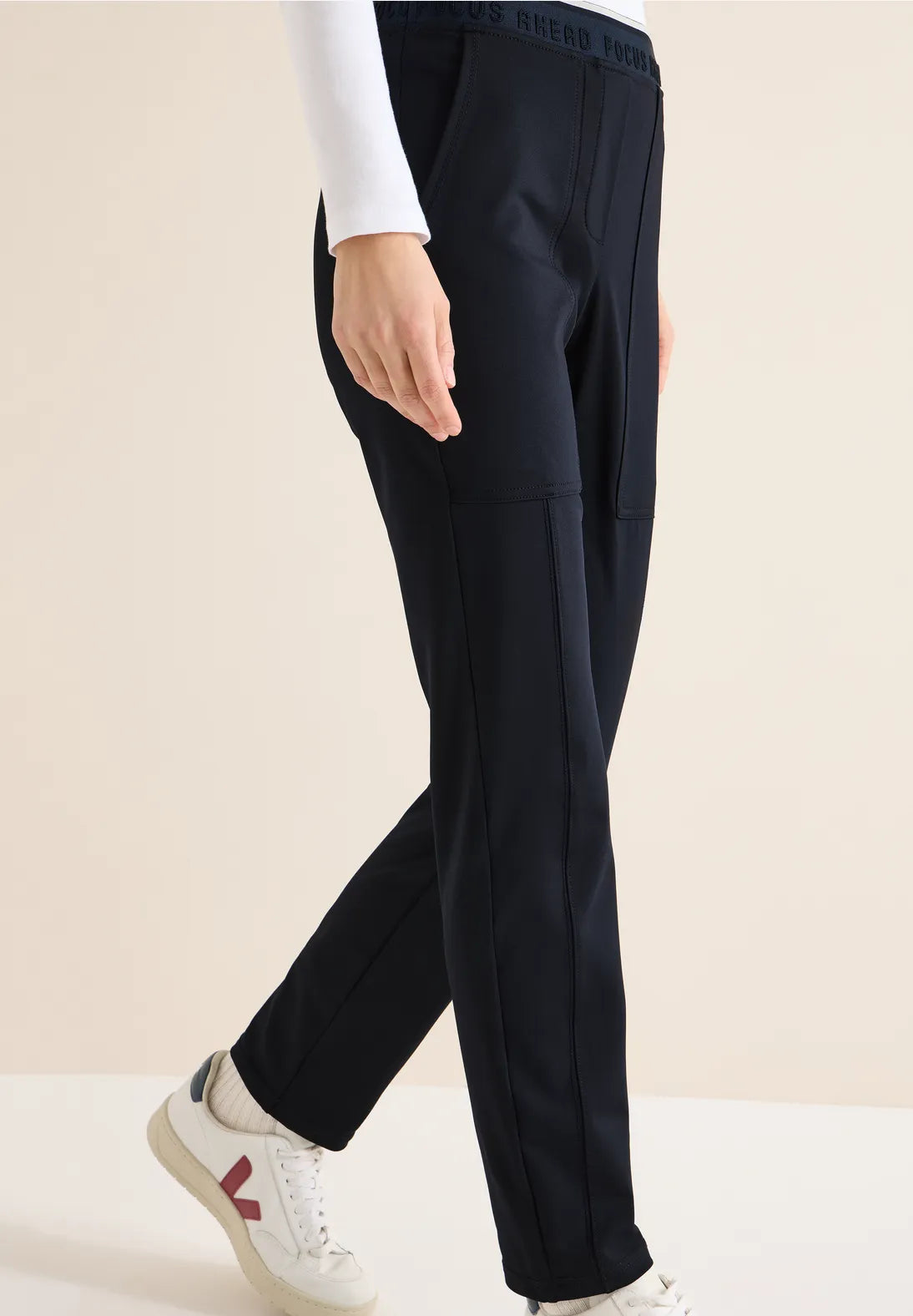 Cecil Tracey Travel Trousers In Universal Blue