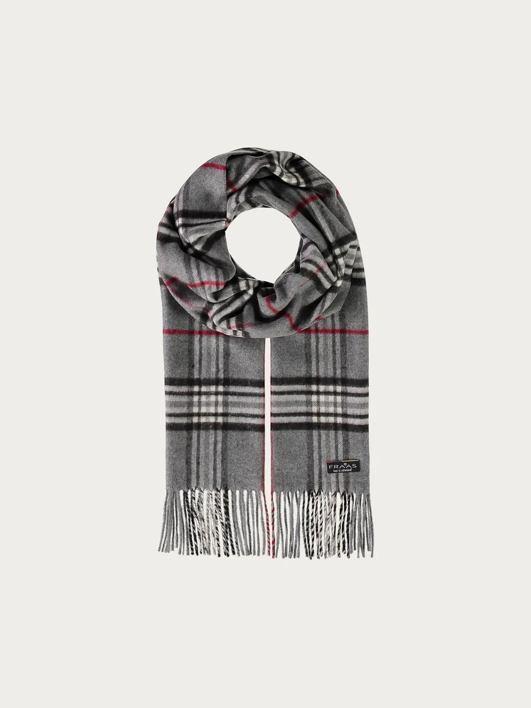 Cashmink Plaid Check Scarf In Grey