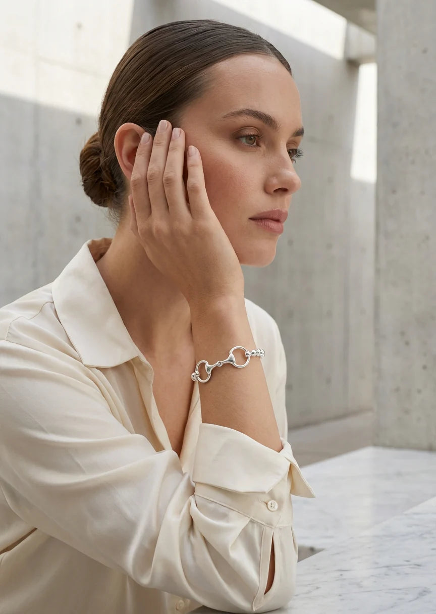 Envy Beaded Bracelet With Design in silver