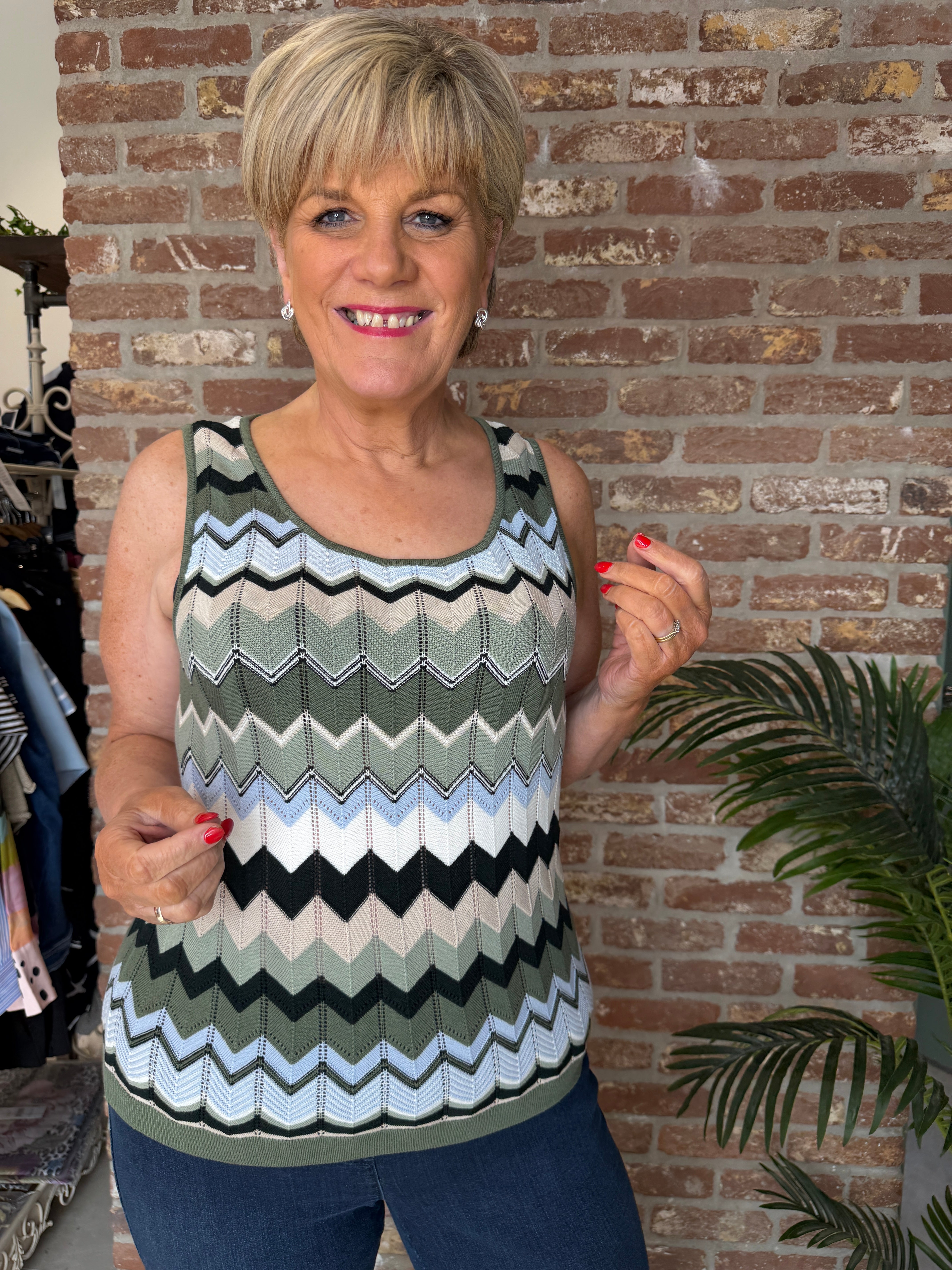Street One Zig Zag Top In deep bond