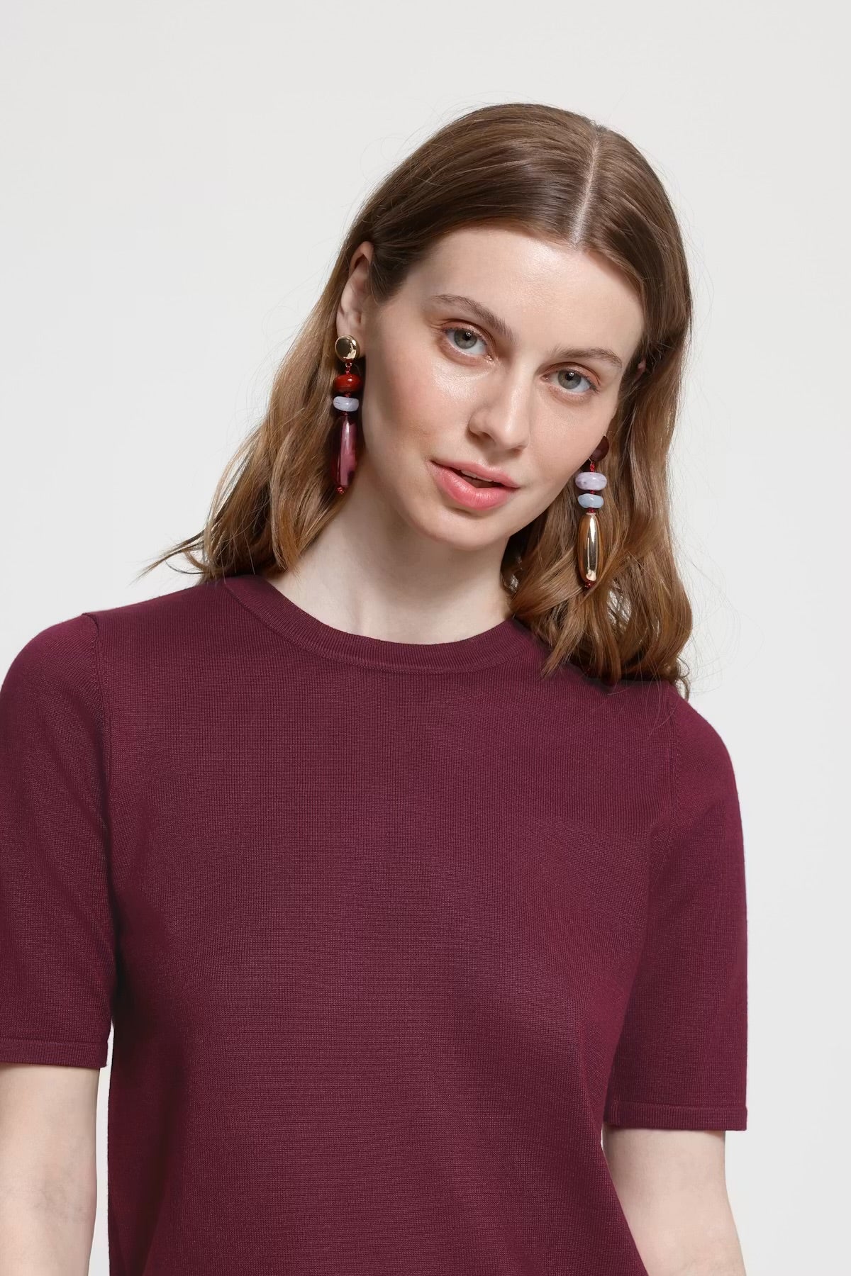 Ichi fine pullover In Rhodondendron