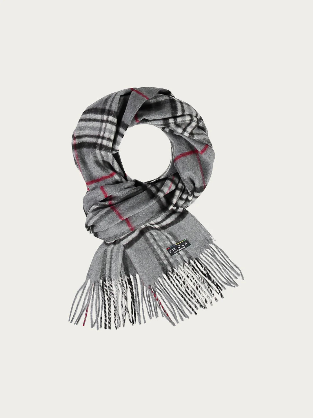 Cashmink Plaid Check Scarf In Grey
