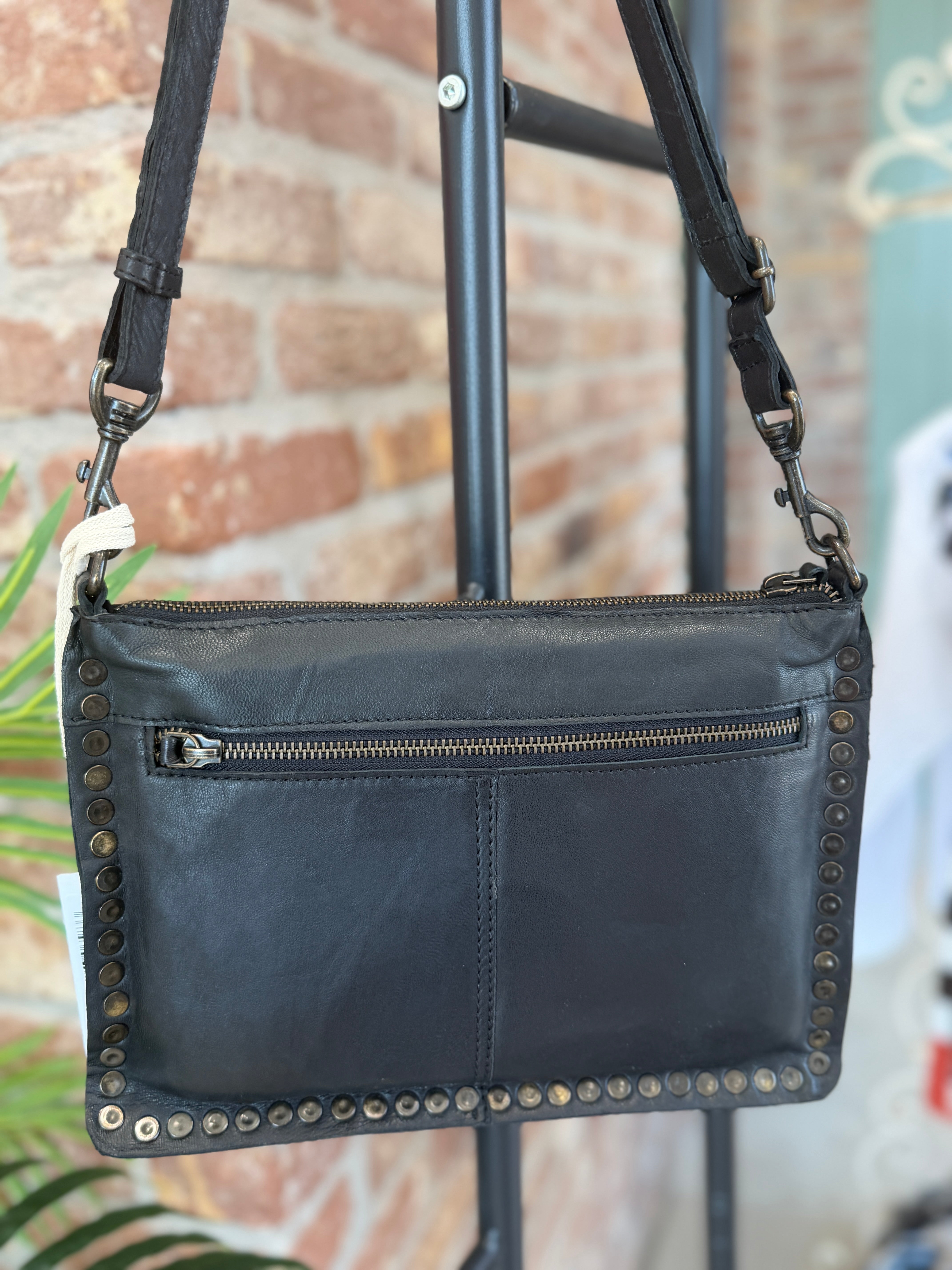 BIBA leather Portland Crossbody bag in black