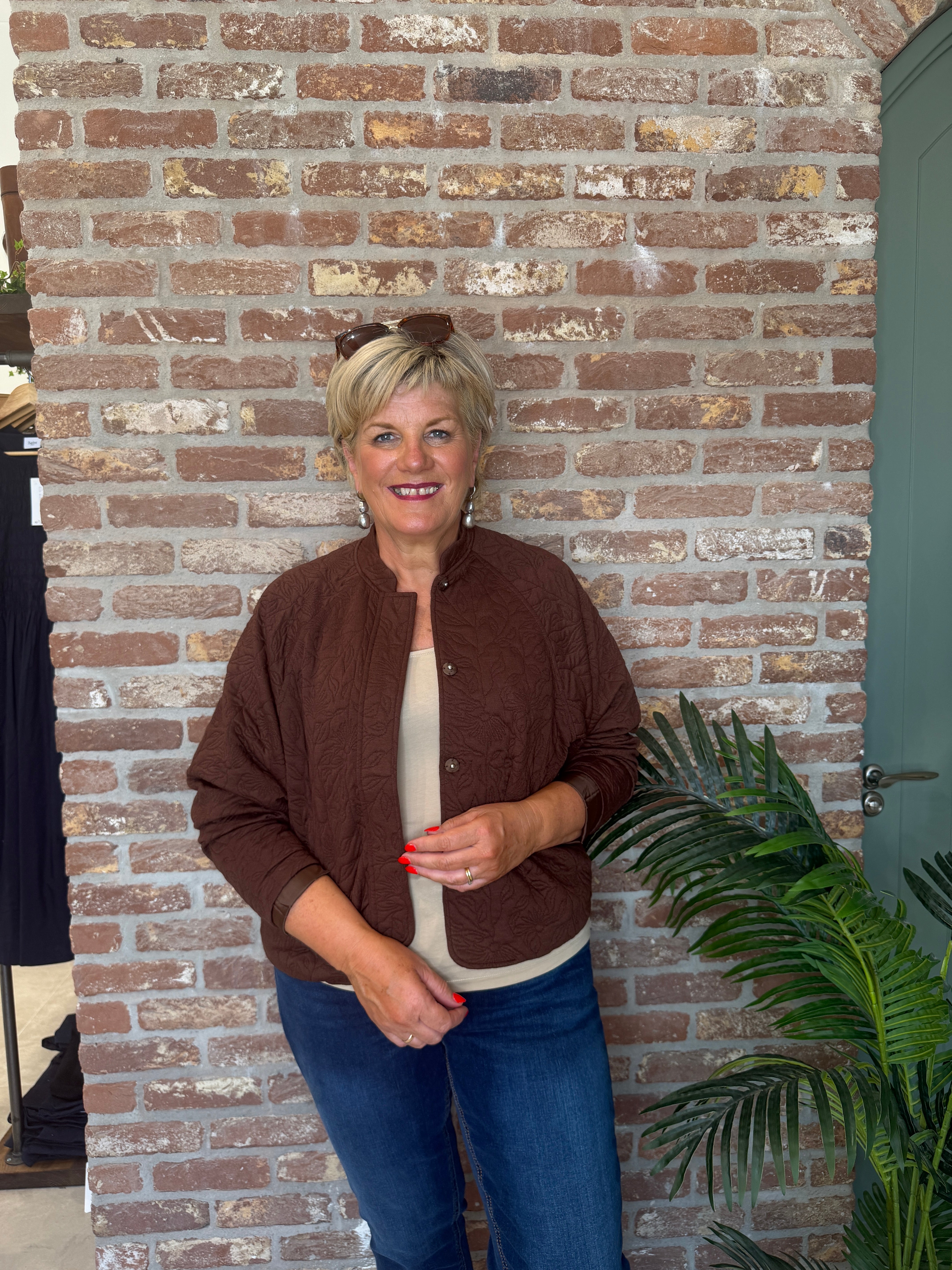 Ichi Ikate quilted jacket in Chicory Coffee