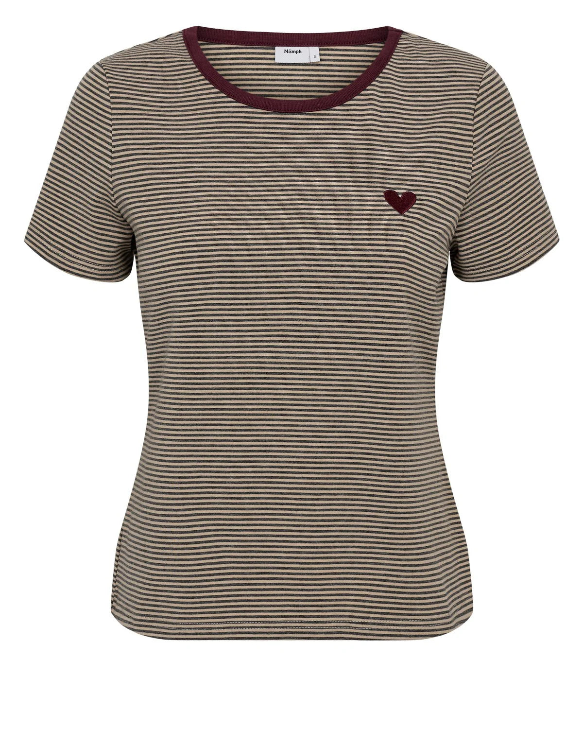 Nümph Nualexa Striped T-shirt In Silver Fig