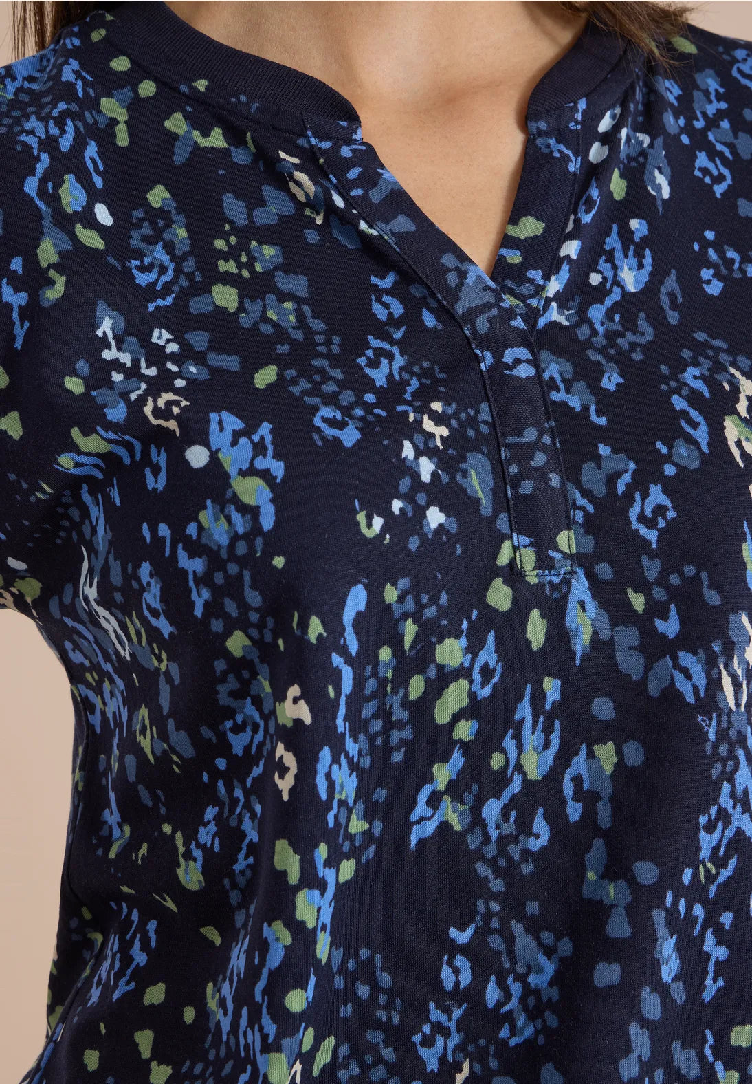 Cecil Minimal Print T-shirt In Urban Dark Blue