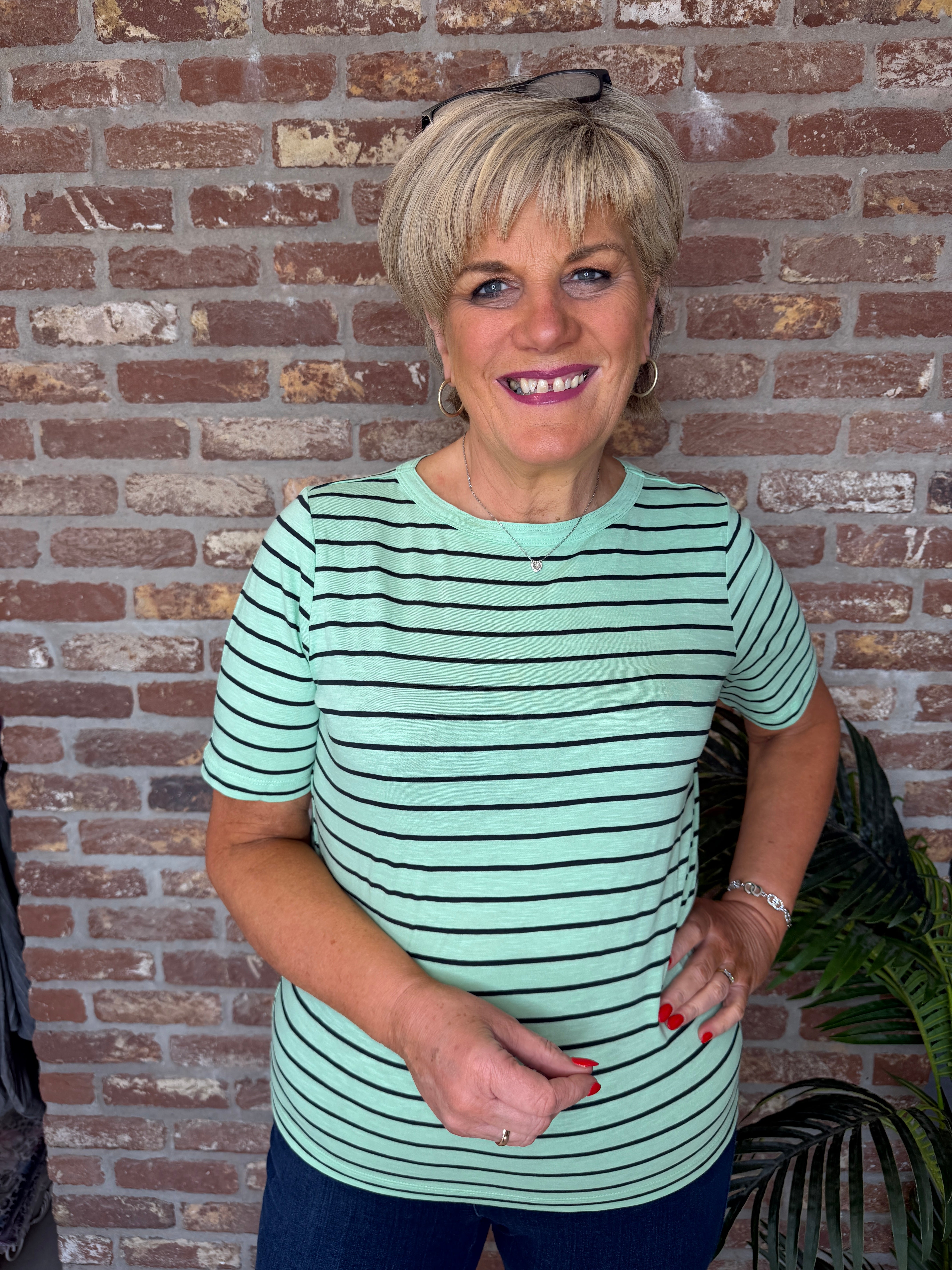 Cecil Striped T-shirt in Juicy Lime