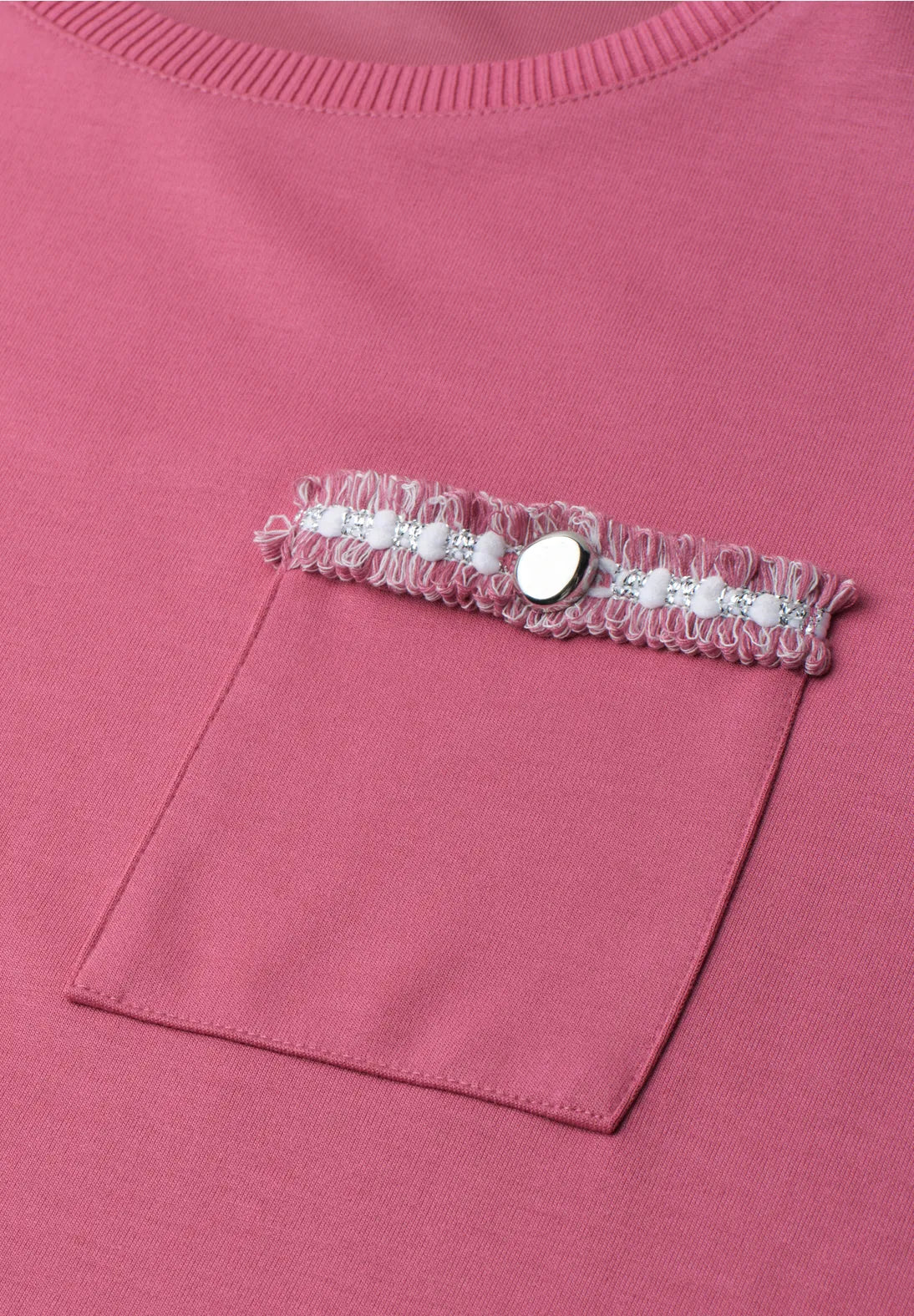 Street One t-shirt with decor in blush berry