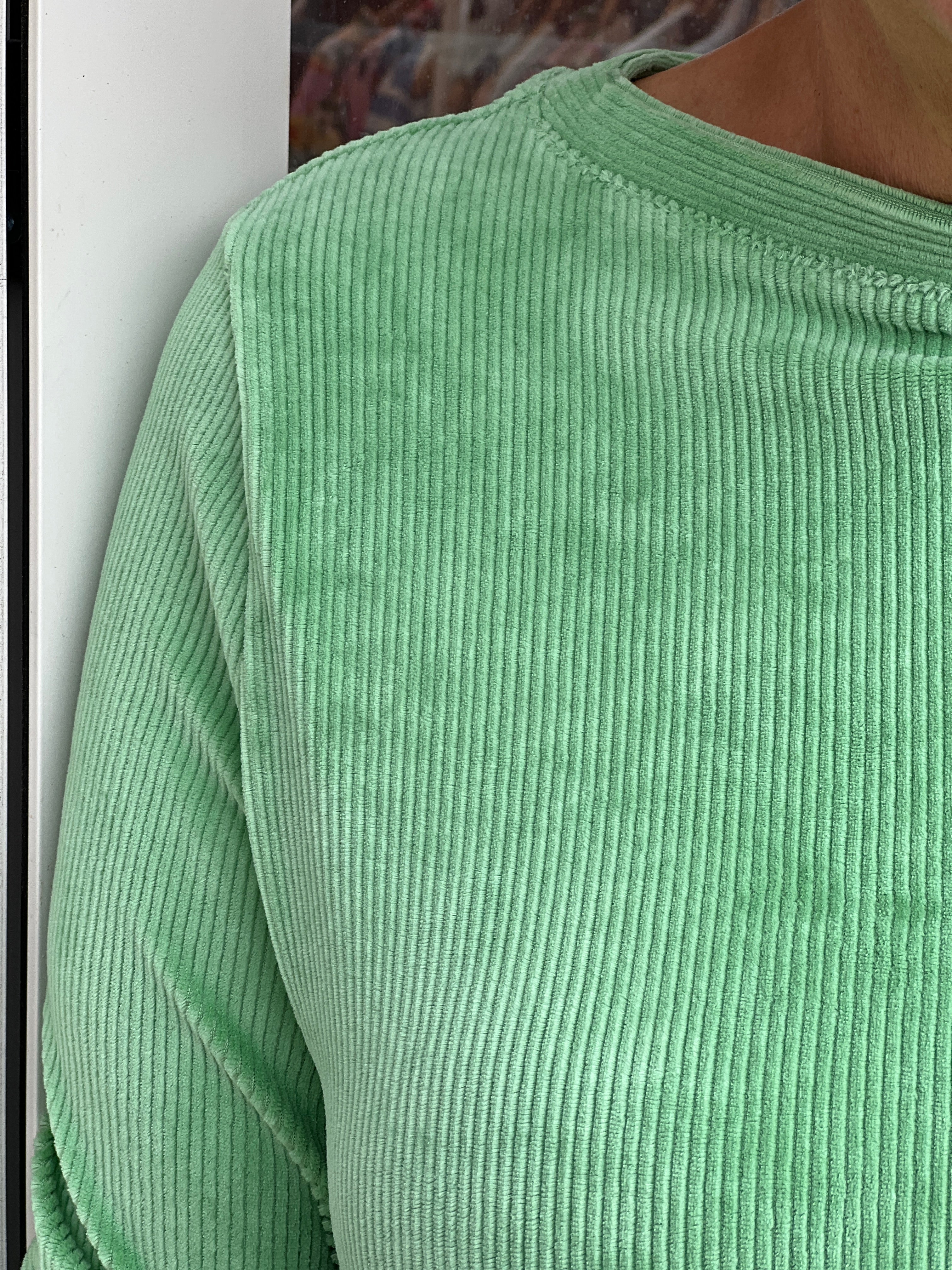 Cecil Cord Top In Fennel Green