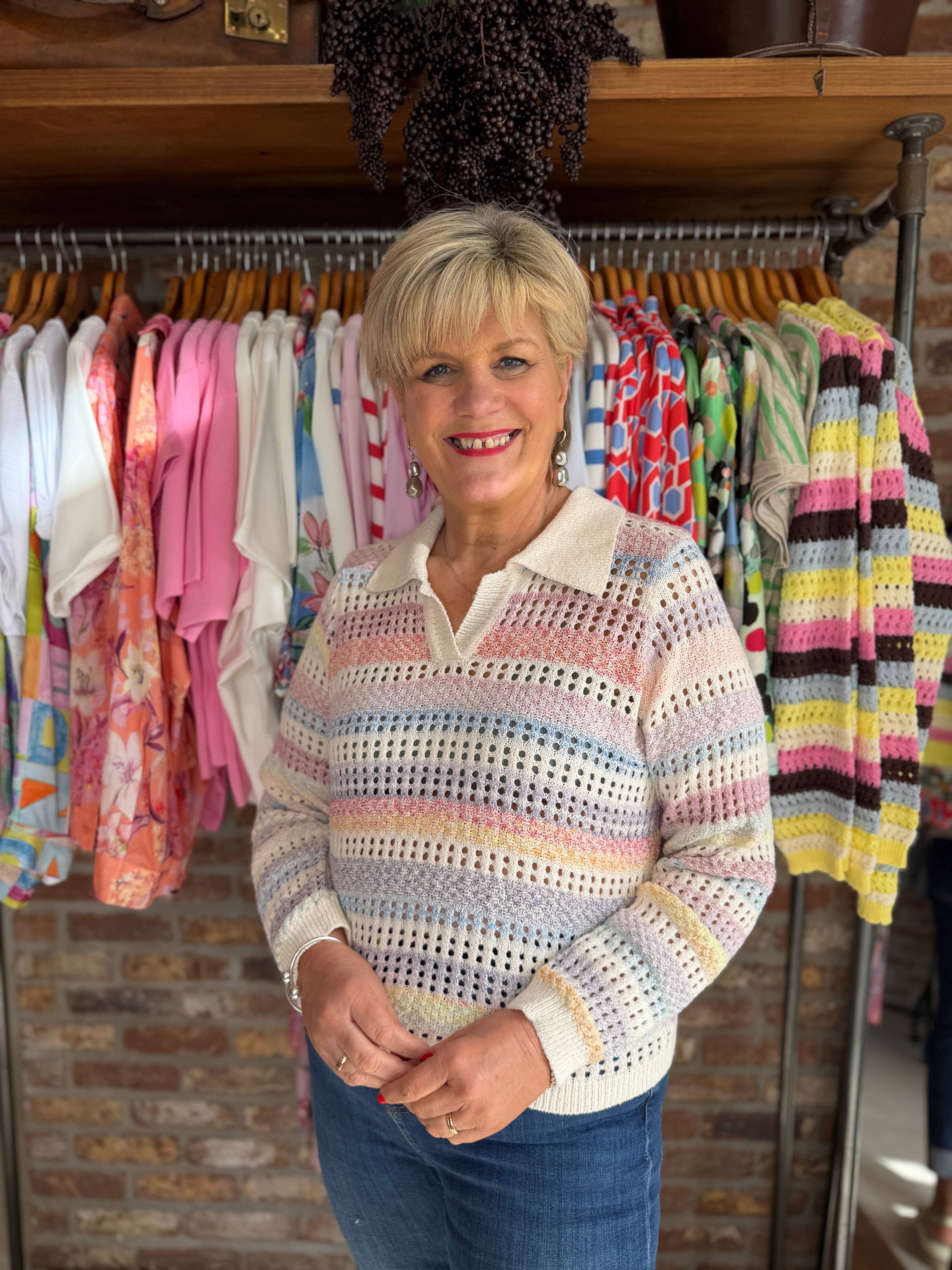 Culture Striped Pullover In Multi stripe