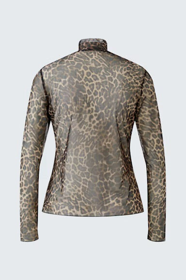 Patterned mesh top in camel grey