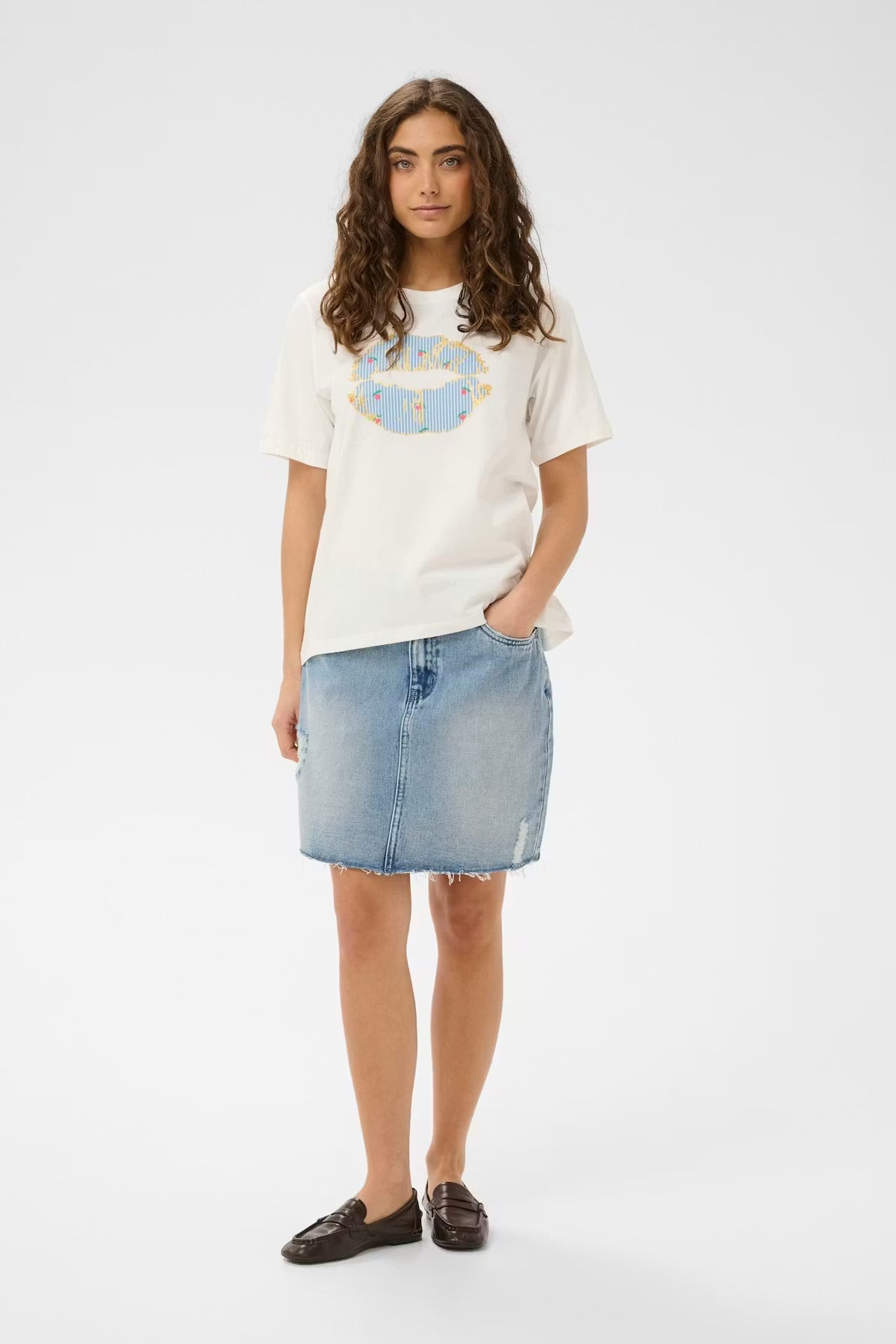 Culture Lip T-shirt In Spring Gardenia
