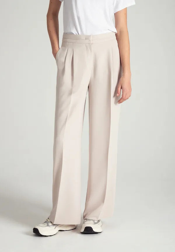 More & More Wide Leg Trousers In Powder Crème