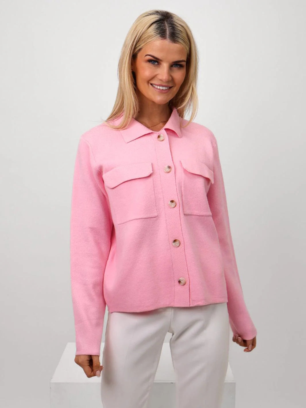 Kate & Pippa Dani Cardigan In Light Pink