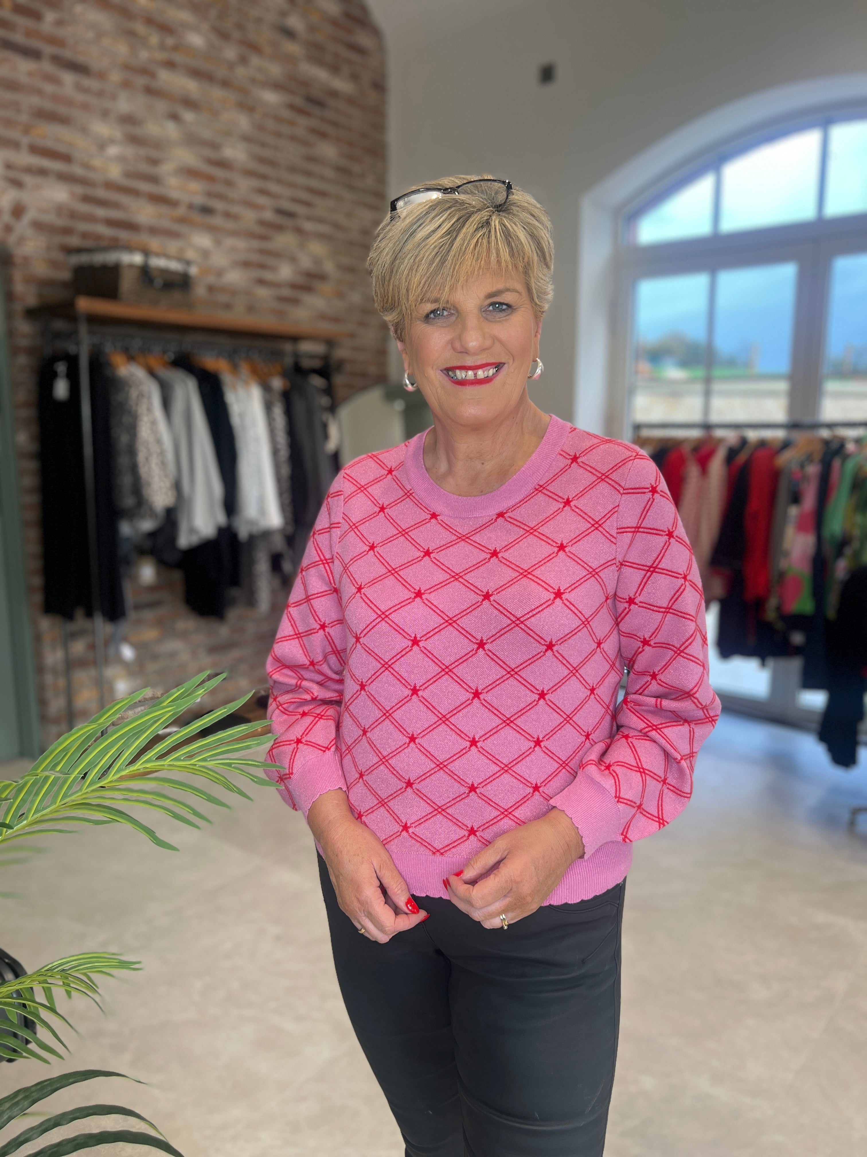 Nümph Nubirry Pullover In Fuchsia Pink