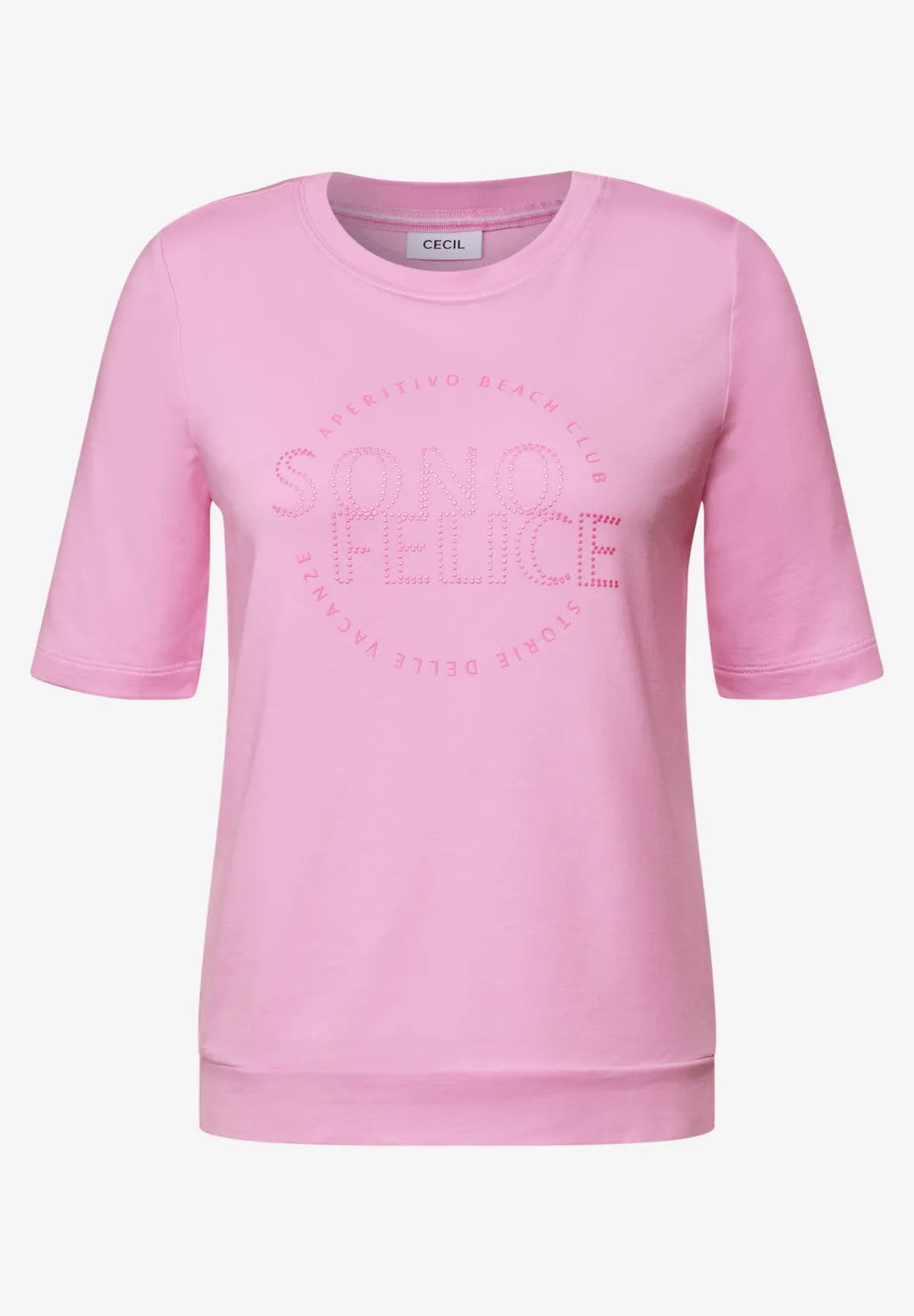 Cecil Wording Artwork Top In Cherry Blossom Pink