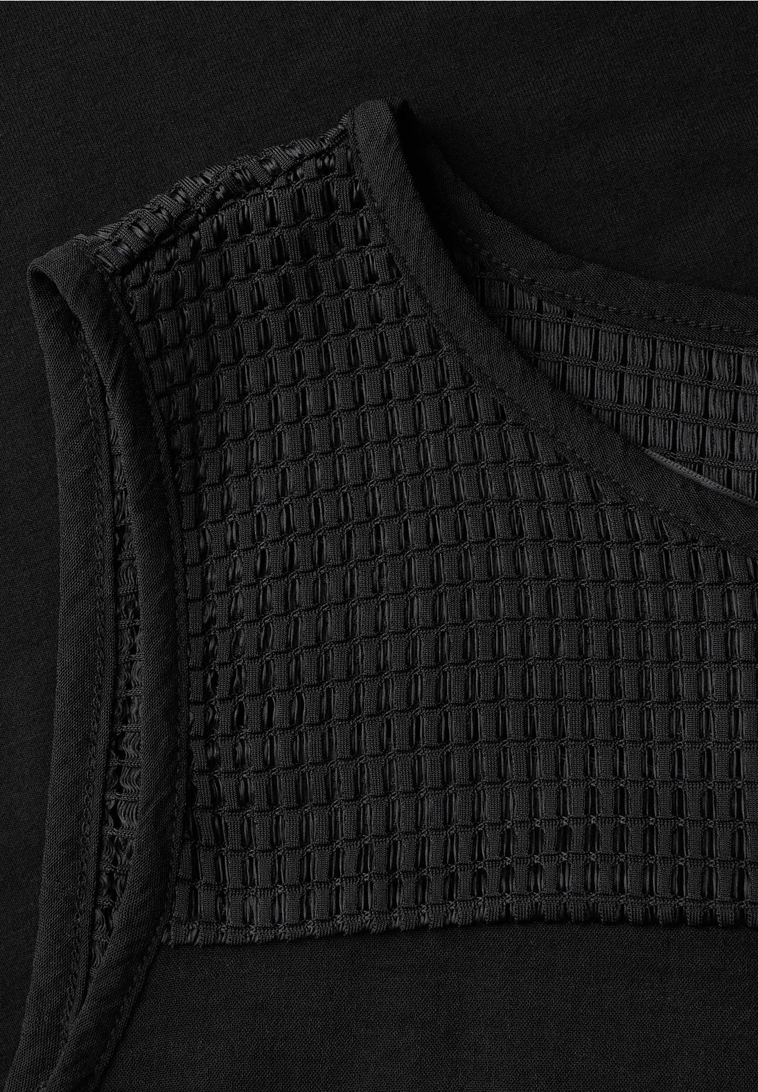 Street One Mesh Deatil Top In Black