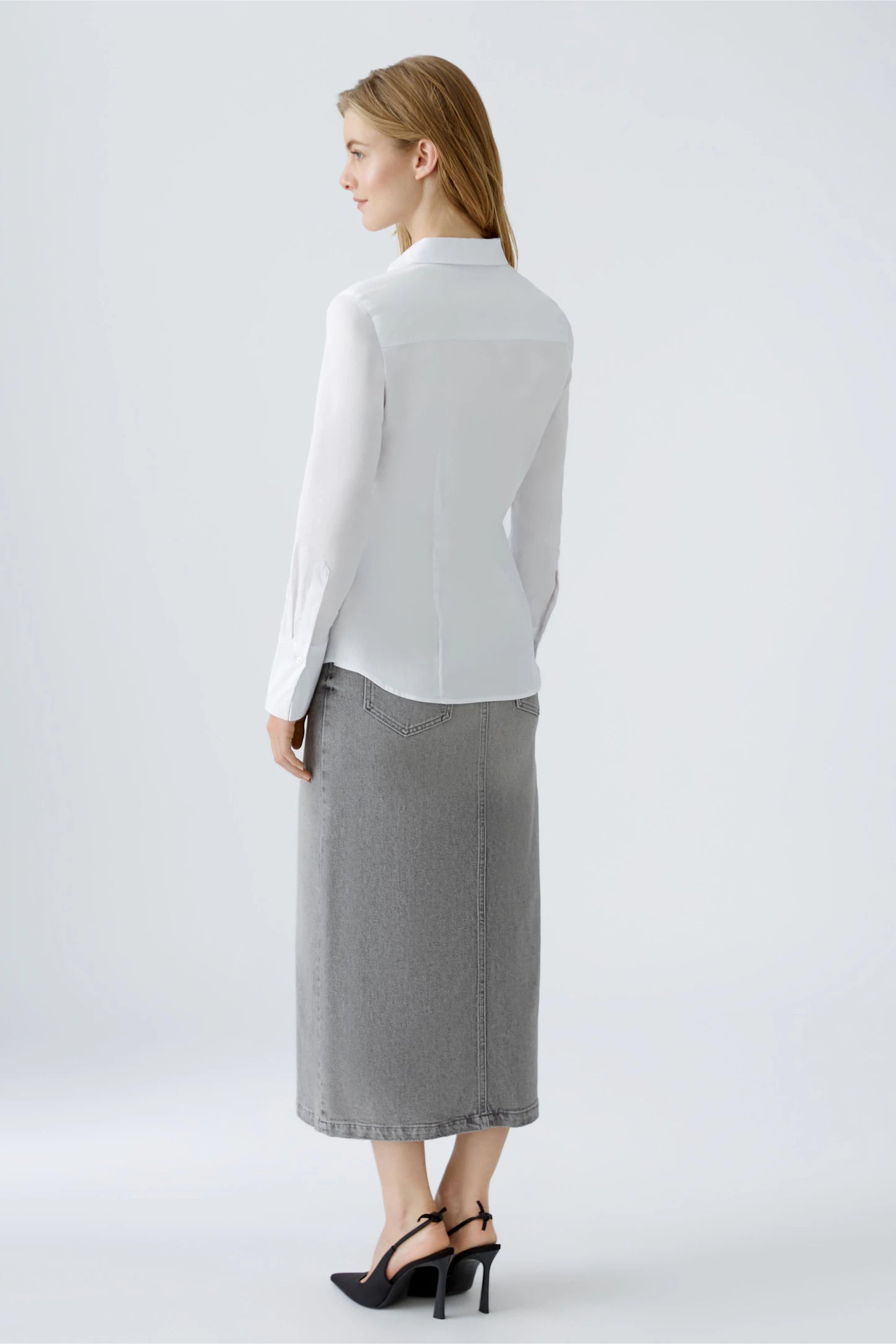 Oui Cotton Blend Shirt In Optic White