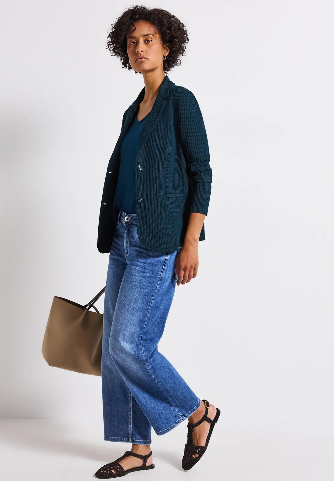 Street One Basic Blazer In Tide Blue