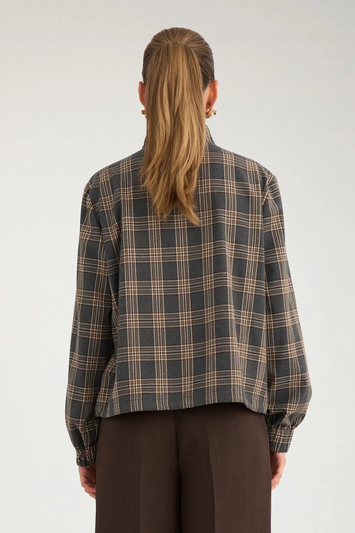 Nukamala zip sweatshirt in dark grey melange