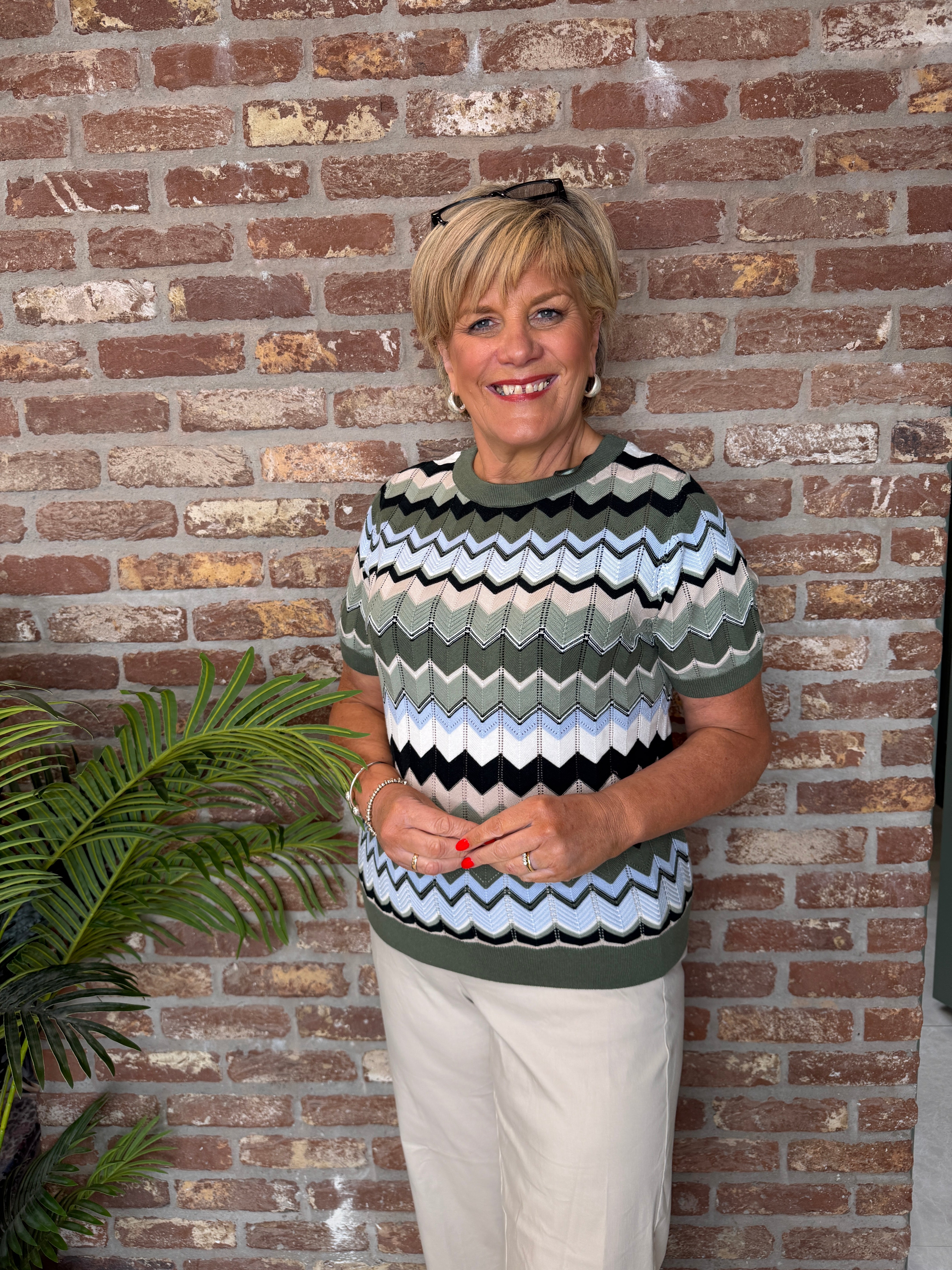 Street One Zig Zag jumper In deep bond
