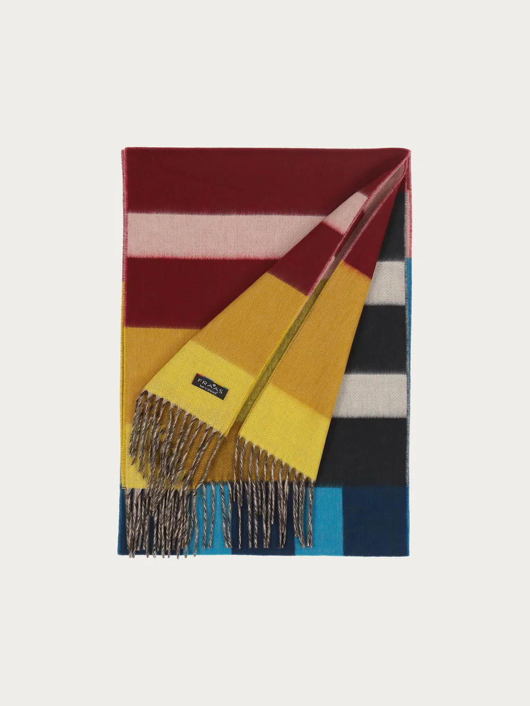 Cashmink Stripe design Scarf In French Blue