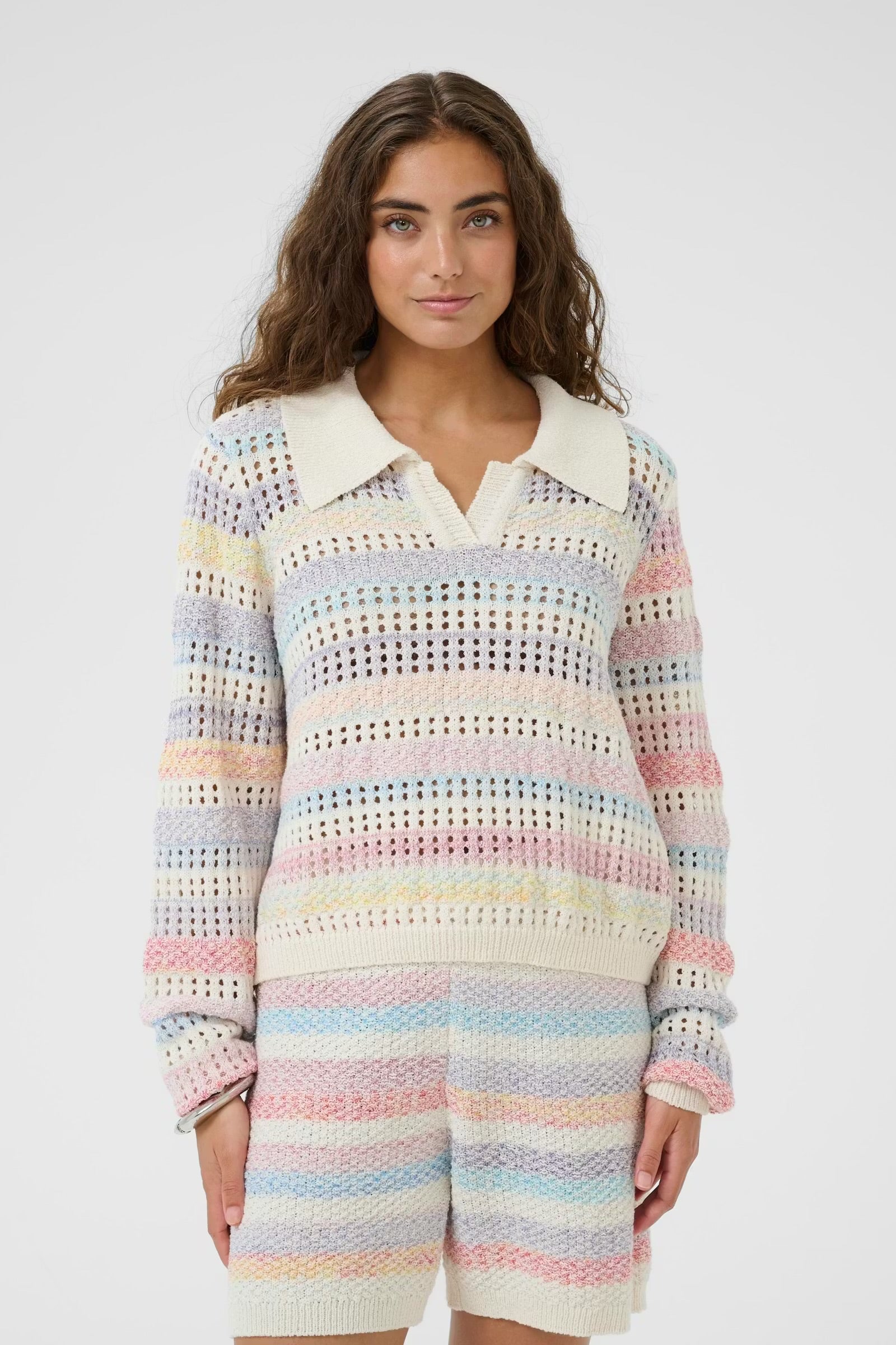 Culture Striped Pullover In Multi stripe