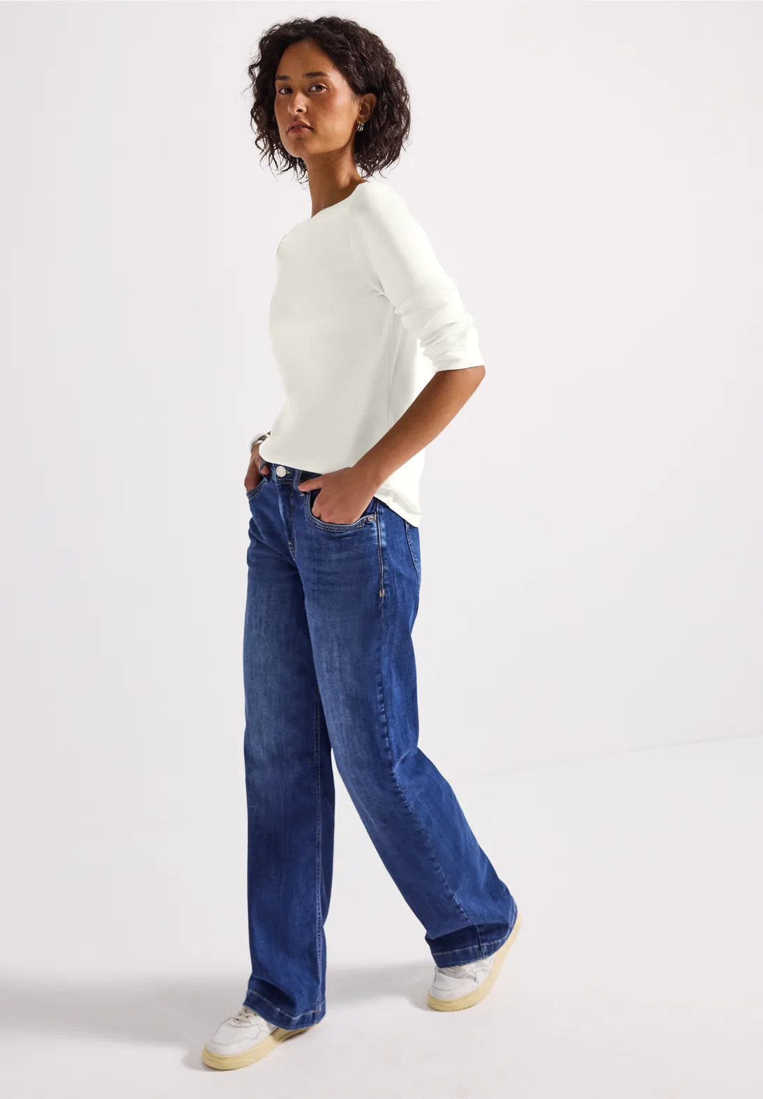 Street One Boat neckline Top In Off white