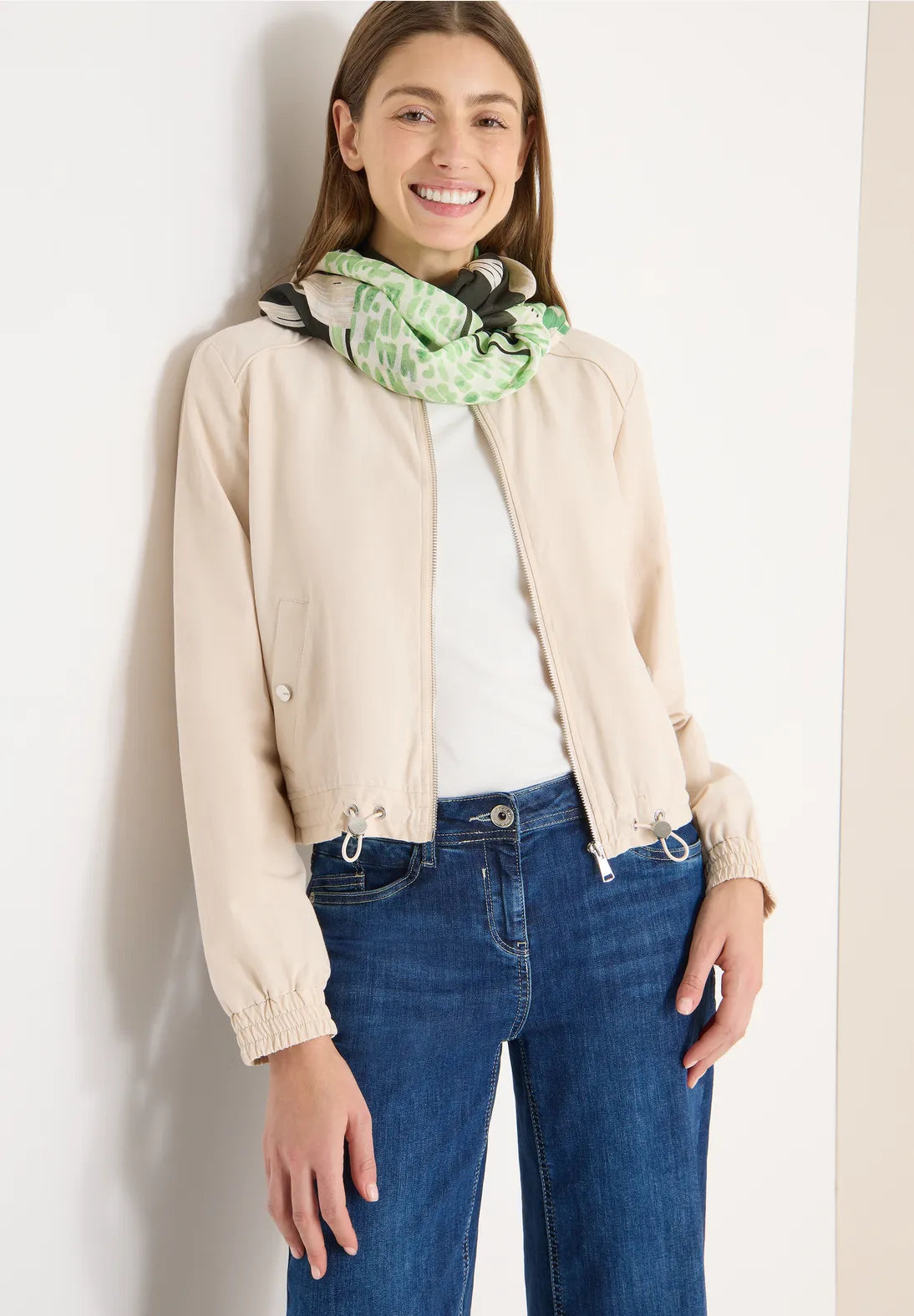 Cecil Print Loop Snood In Raw Khaki