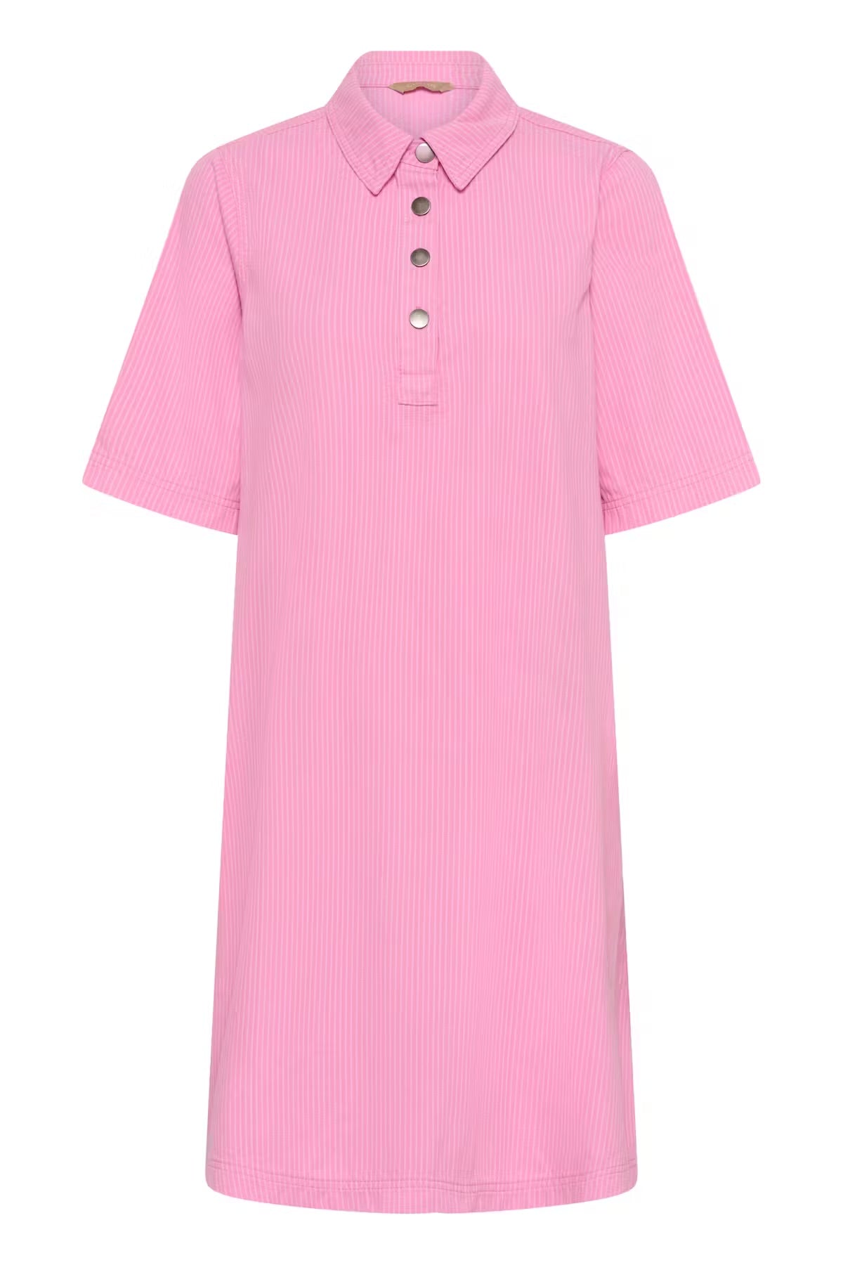 Culture Striped Denim Dress In Pink & White