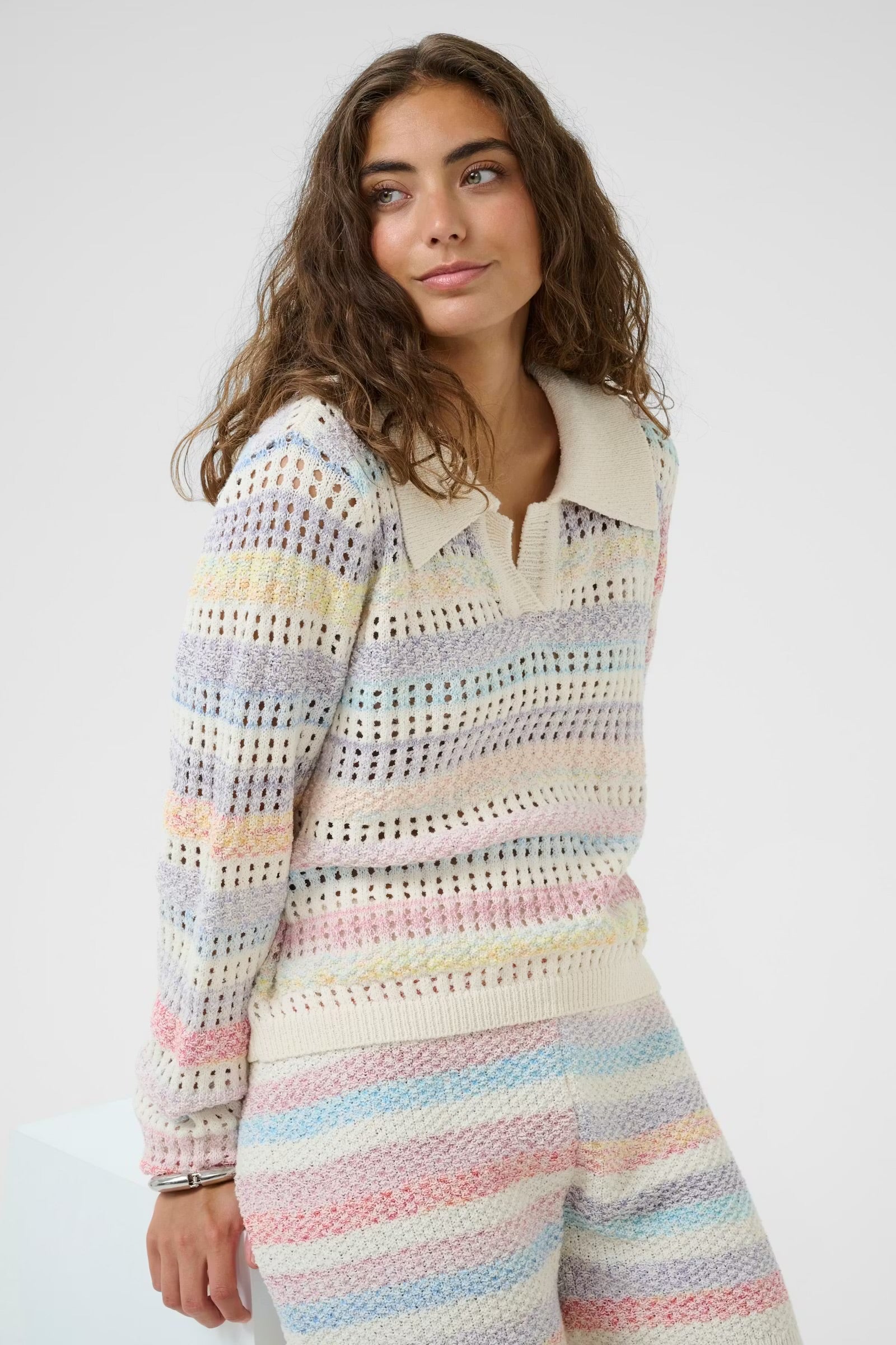 Culture Striped Pullover In Multi stripe