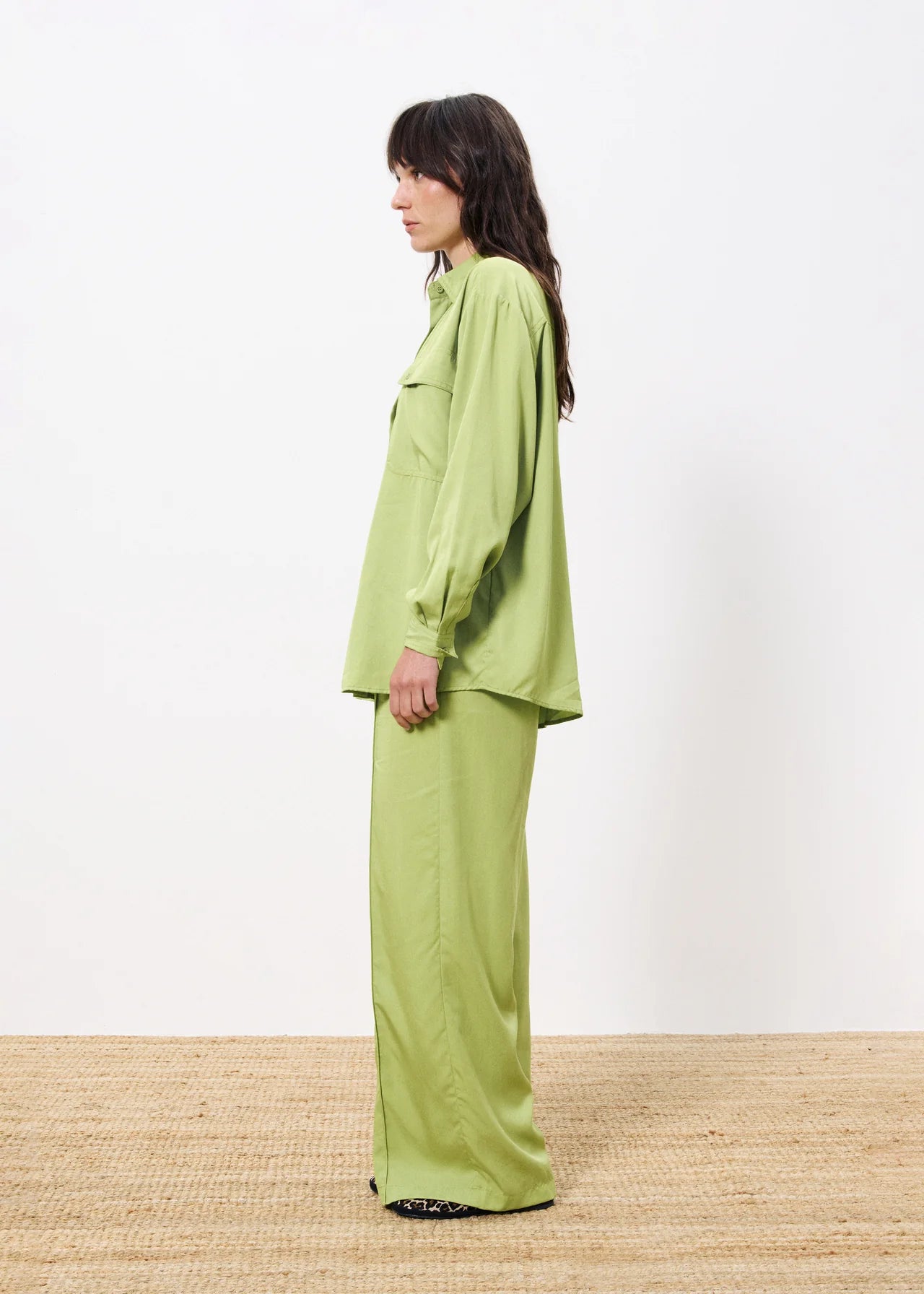 FRNCH Palmina Trousers In Lime Green