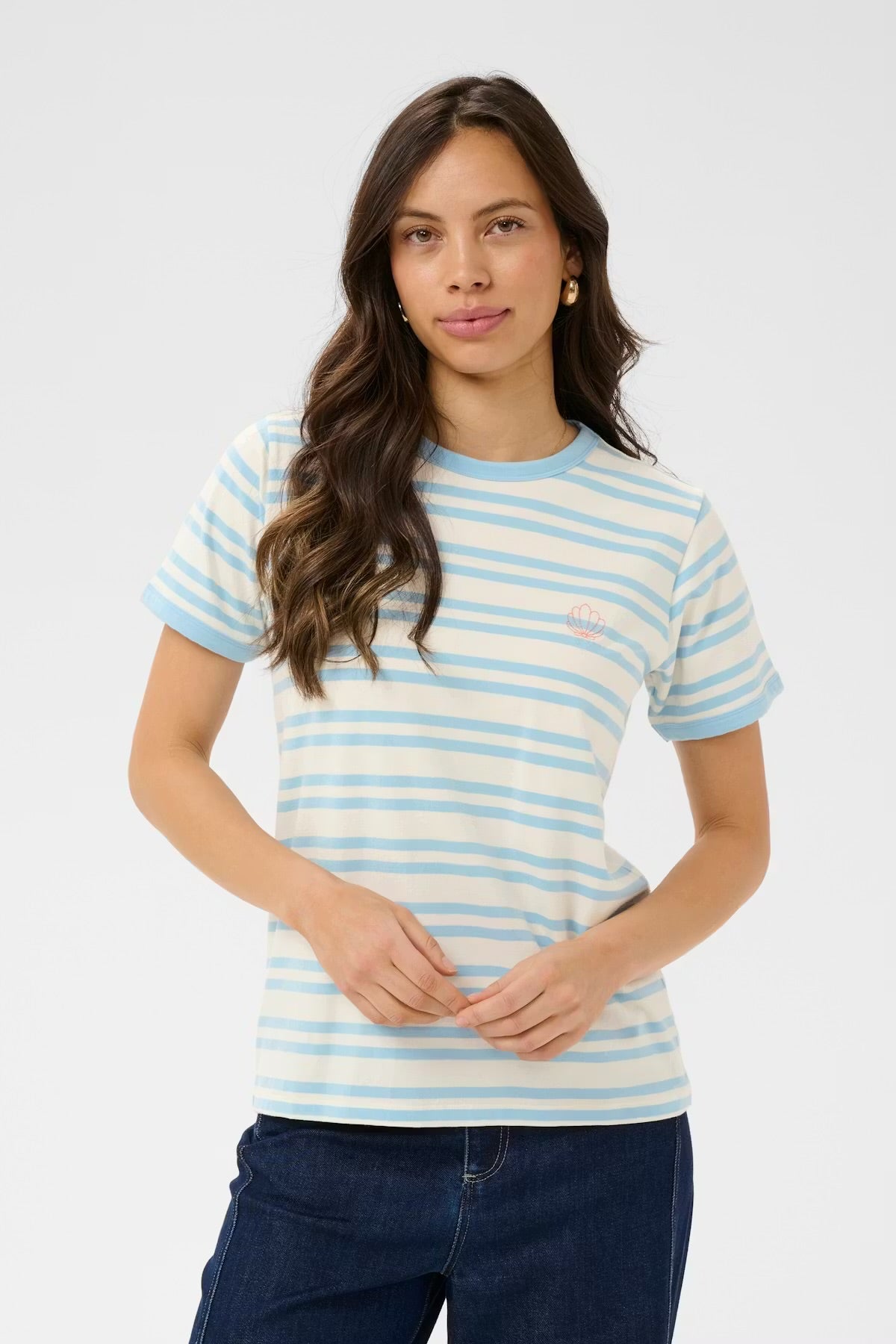 Saint Tropez striped t-shirt in cerulean blue