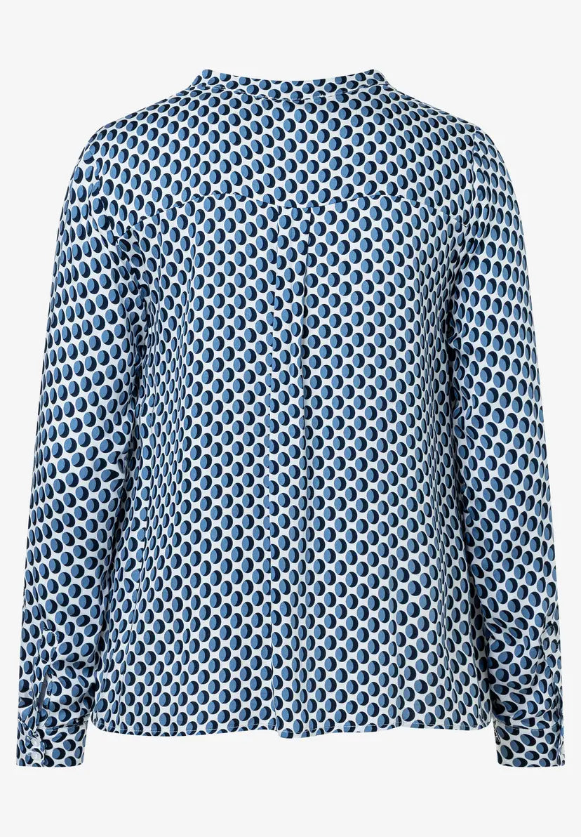 More & More Threetone Print Blouse In Blue