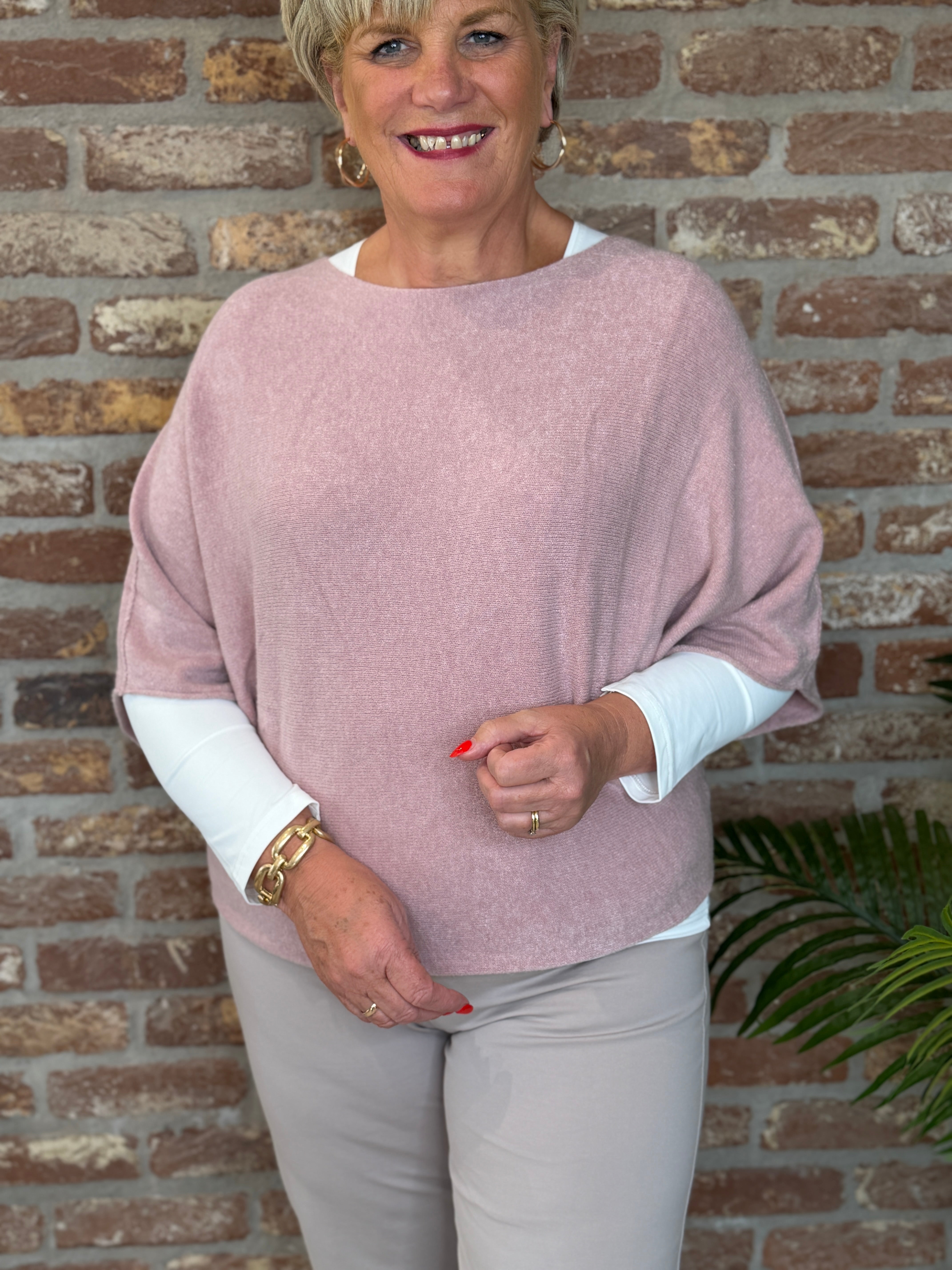 Wide Sleeve knit in Antique Rose