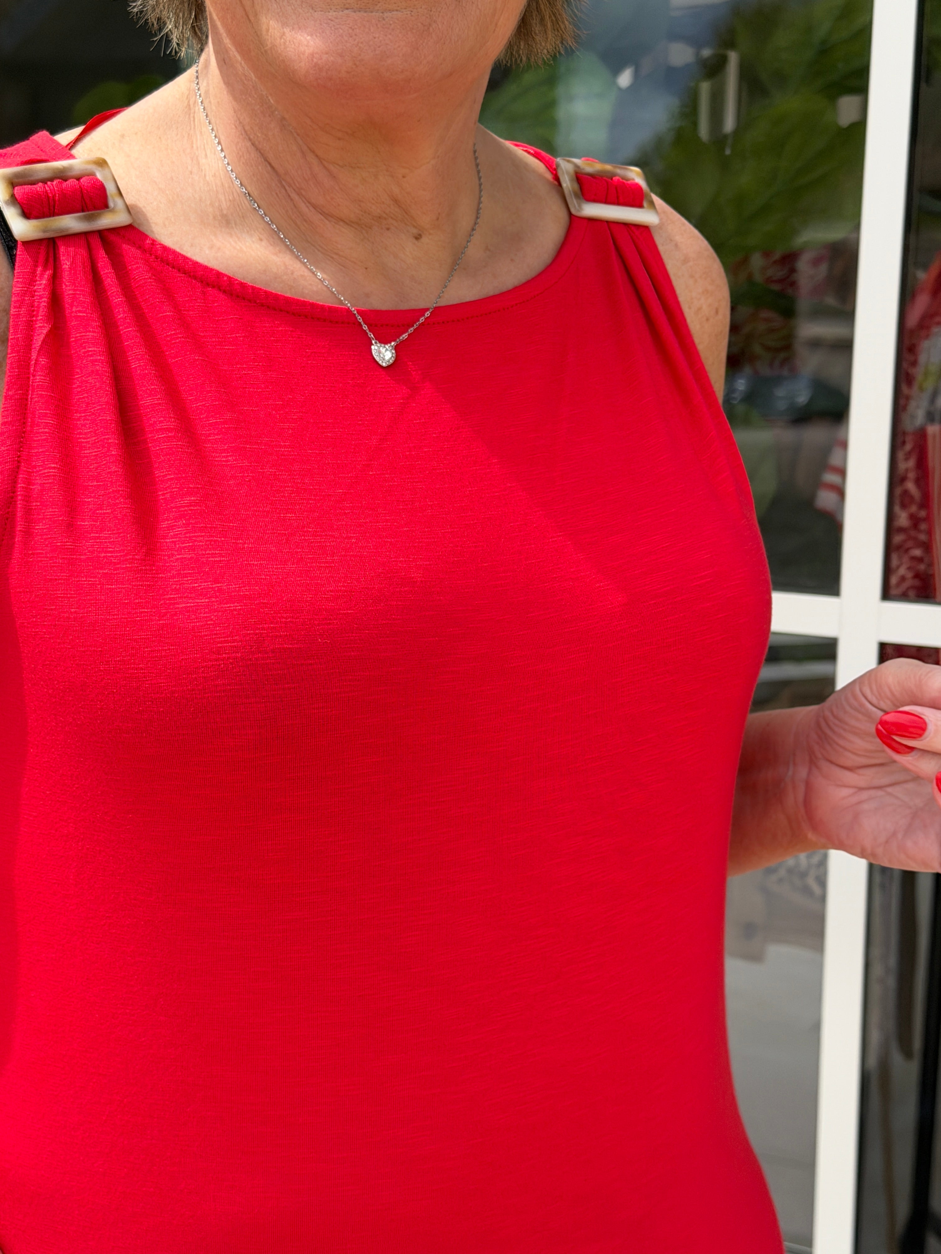 Street One Jersey Top In Salsa Red