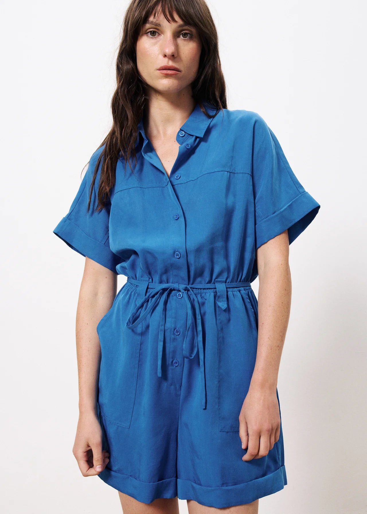 FRNCH Lily Playsuit In Electric Blue