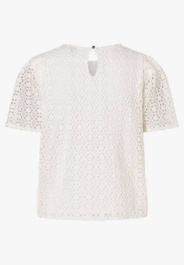 More & More Lace Top In Off White