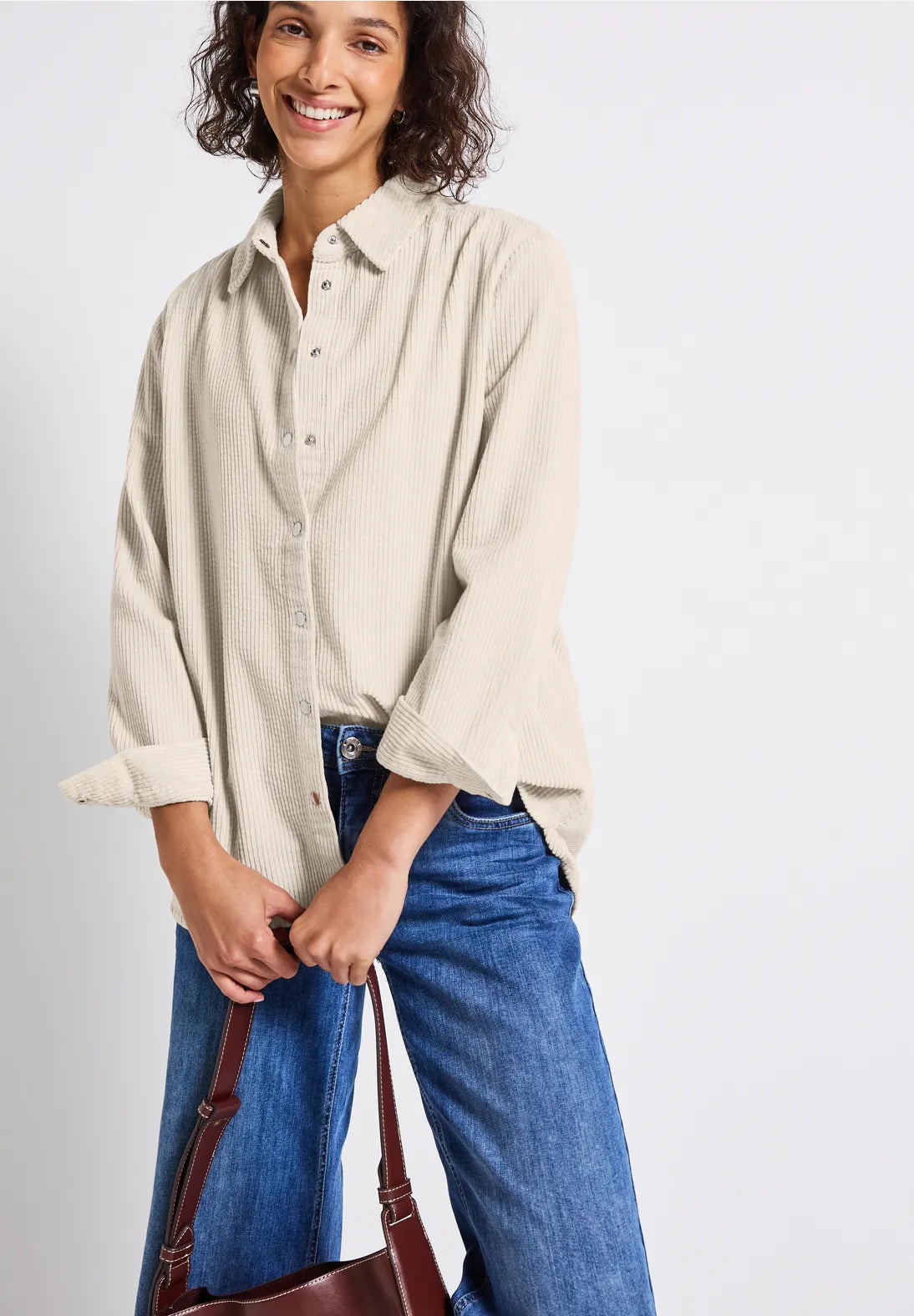 Street One Cord Jacket In Melted Beige