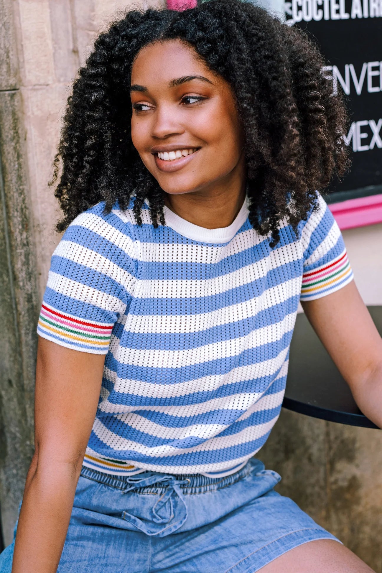 Sugarhill Brighton Arden Knit Top In Blue Multi