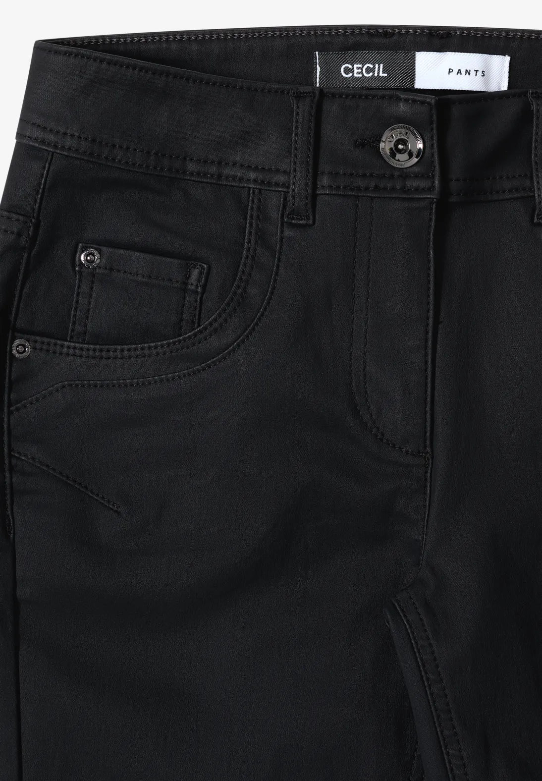 Cecil Toronto Coated Jeans In Black